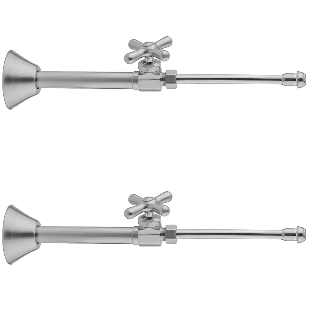Multi Turn Straight Pattern 1/2" Copper (Sweat Fit) x 3/8" O.D. Faucet Supply Kit with Cross Handle, 20" Supply Tubes, Escutcheons in Multiple Finishes - Maison&Co.