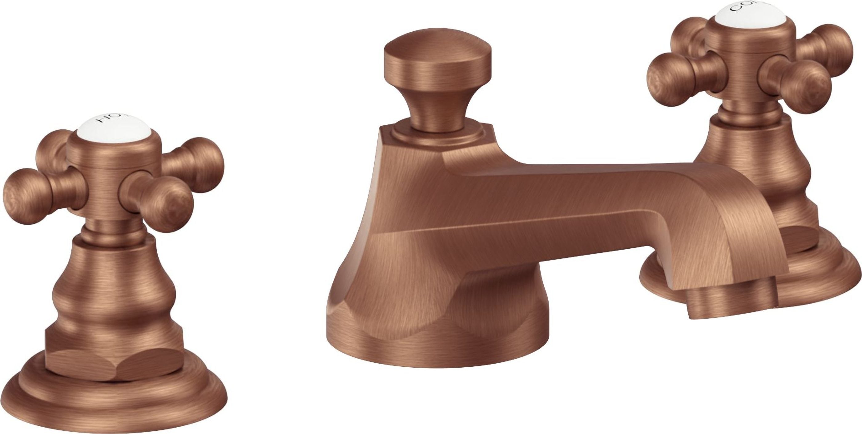 California Faucets - 6002-ACF - 8" Widespread Lavatory Faucet - Antique Copper Flat - Del Mar