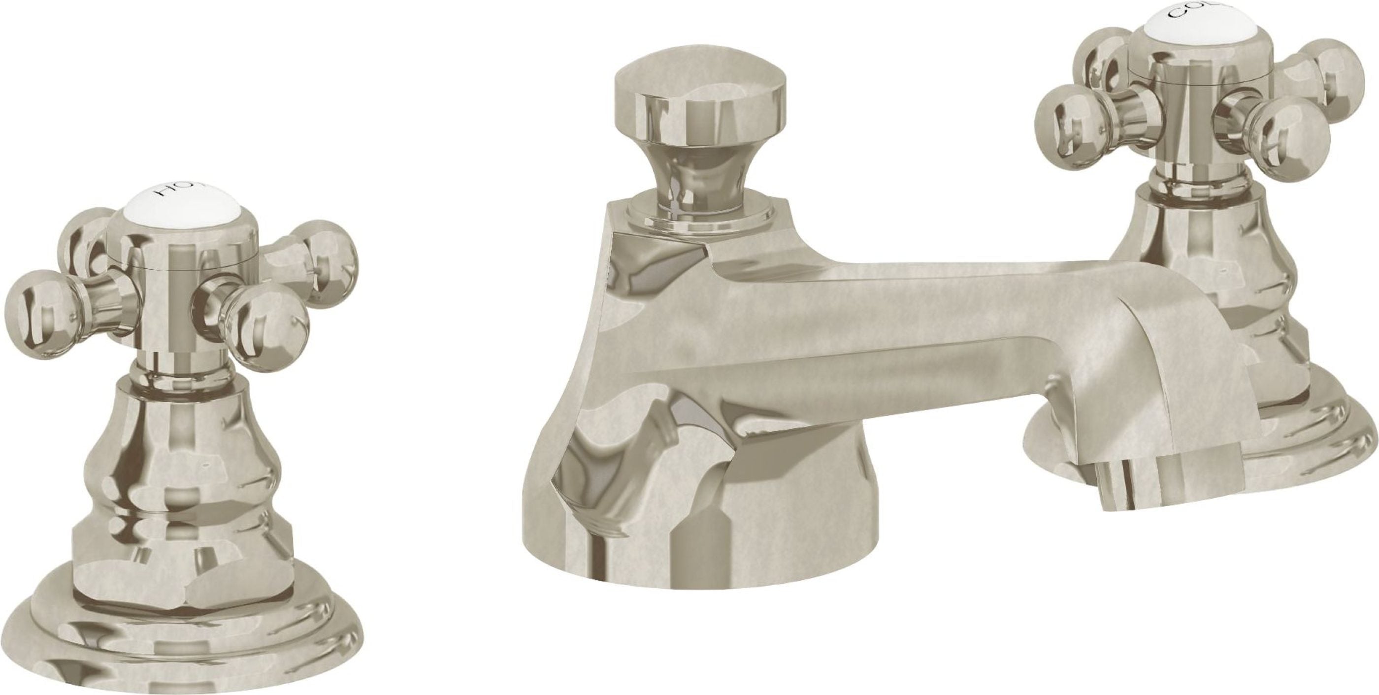 California Faucets - 6002-BNU - 8" Widespread Lavatory Faucet - Burnished Nickel Uncoated - Del Mar