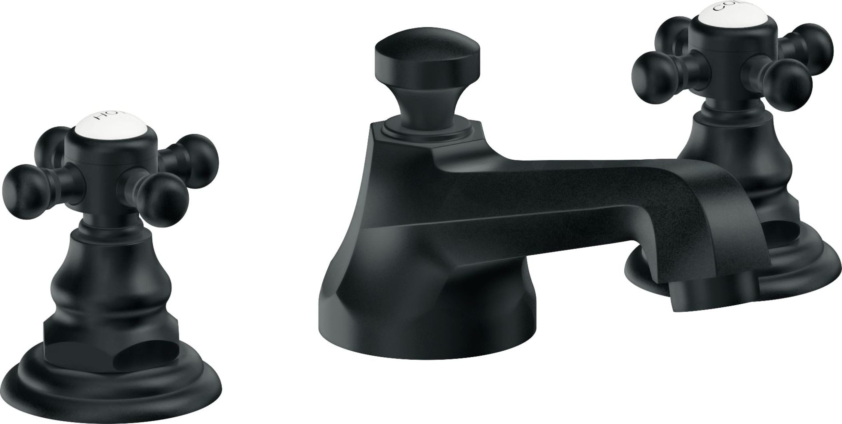 California Faucets - 6002-CB - 8" Widespread Lavatory Faucet - Carbon (PVD) - Del Mar