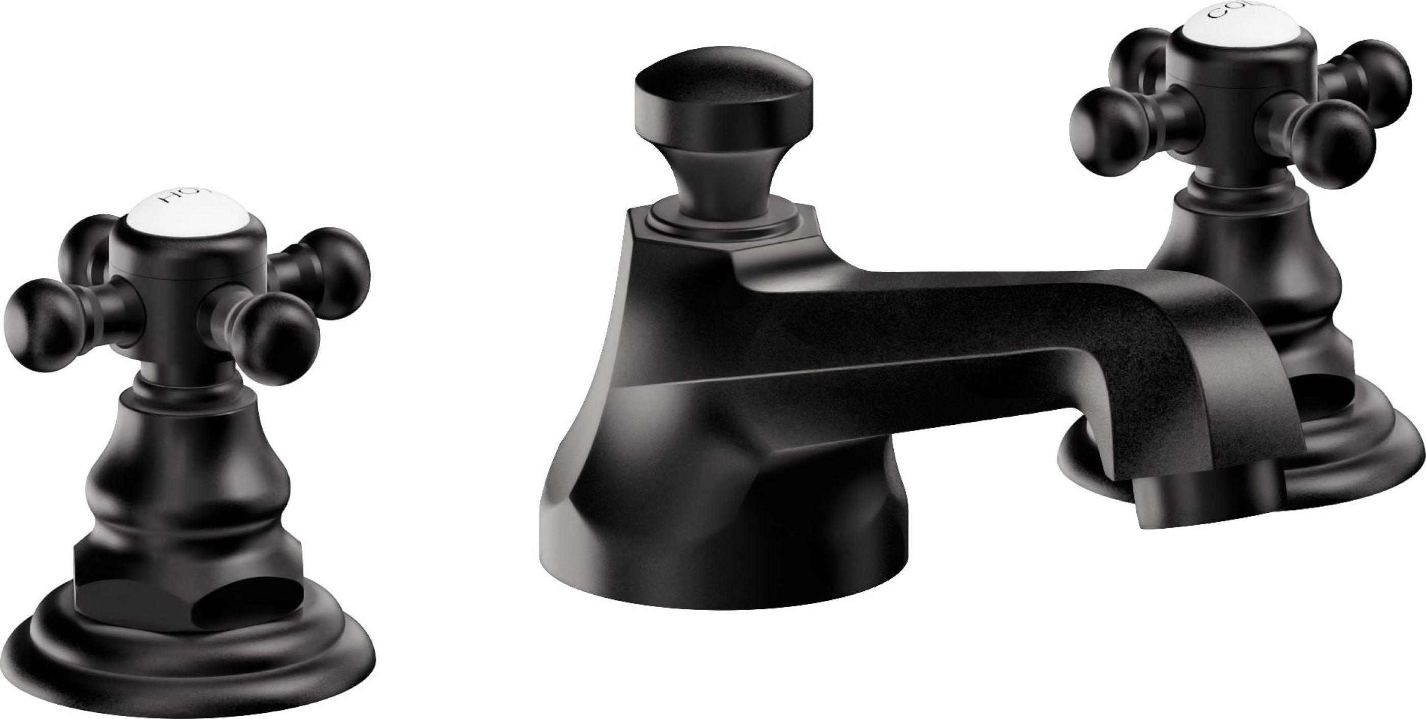 California Faucets - 6002-MBLK - 8" Widespread Lavatory Faucet - Matte Black - Del Mar