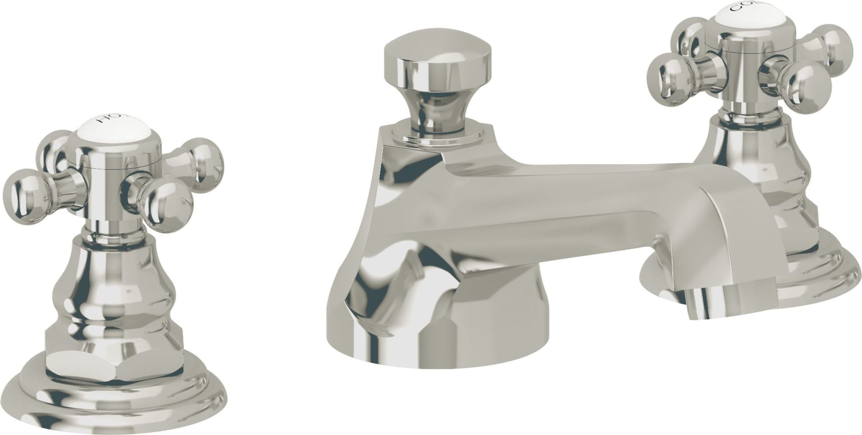 California Faucets - 6002-PN - 8" Widespread Lavatory Faucet - Polished Nickel (PVD) - Del Mar