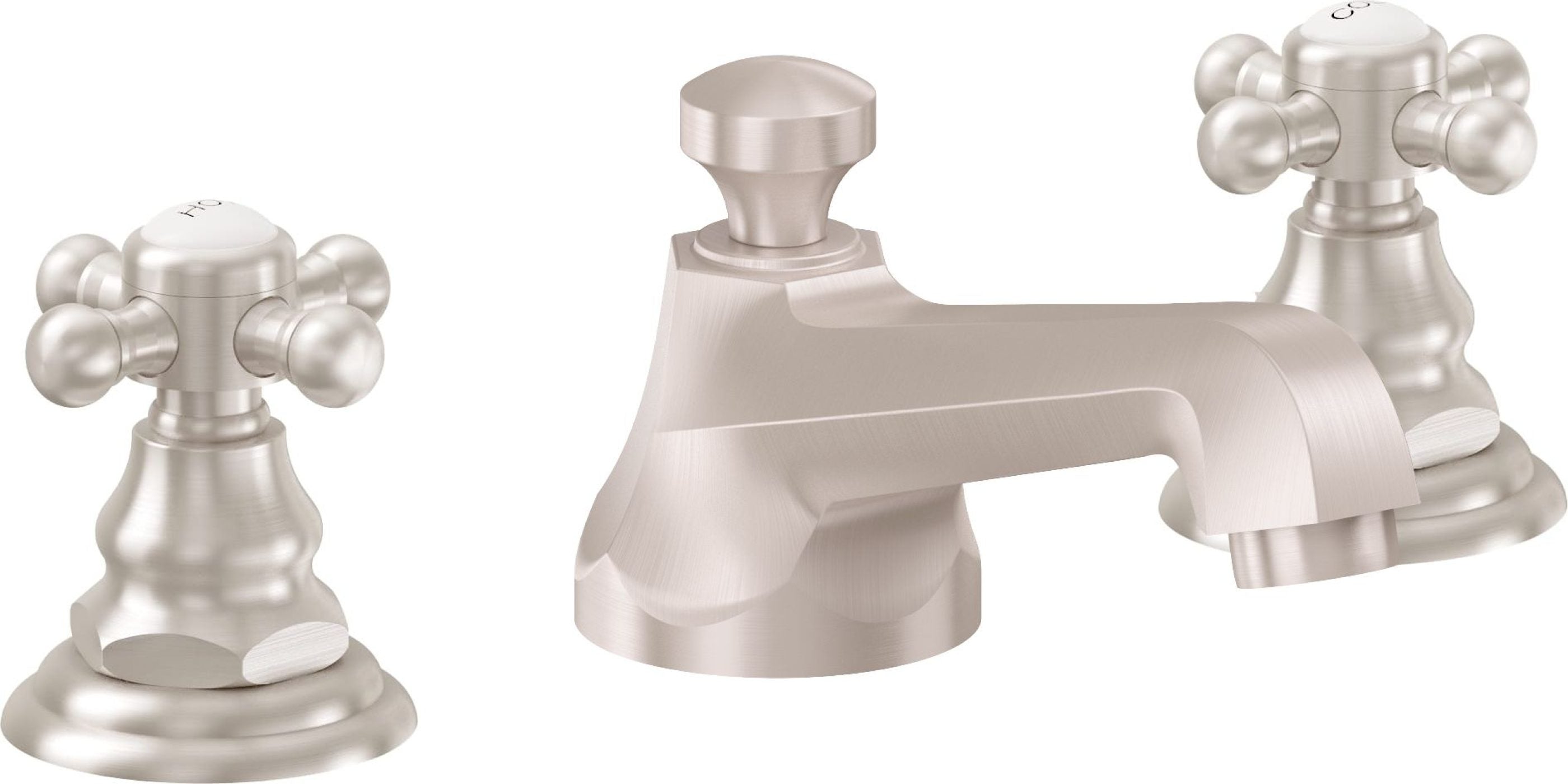 California Faucets - 6002-SN - 8" Widespread Lavatory Faucet - Satin Nickel  - Del Mar