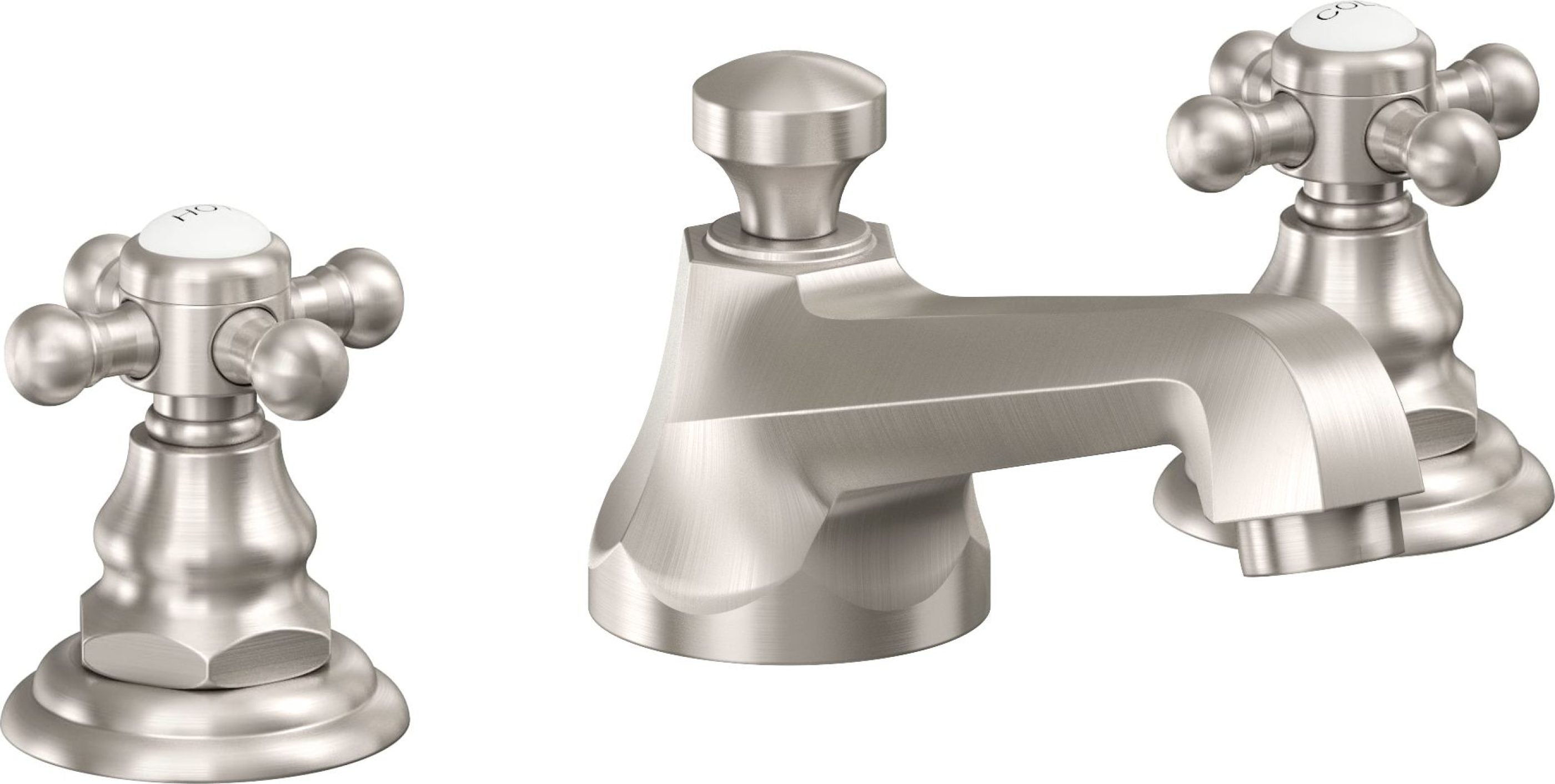 California Faucets - 6002-USS - 8" Widespread Lavatory Faucet - Ultra Stainless Steel (PVD) - Del Mar