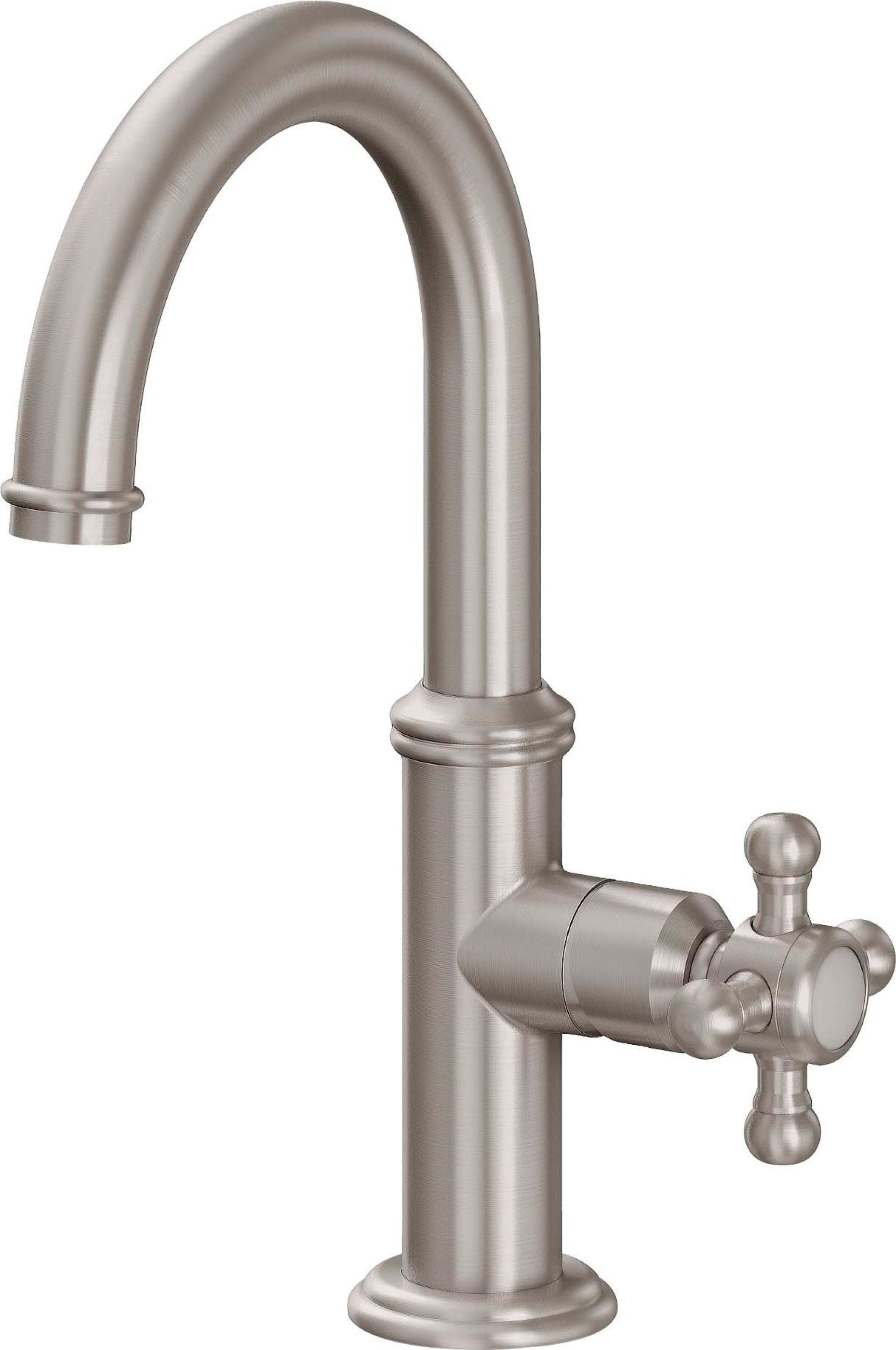 California Faucets - 6009-1-SN - Single Hole Lavatory/Bar/Prep Faucet - Low Spout - Satin Nickel  - Del Mar