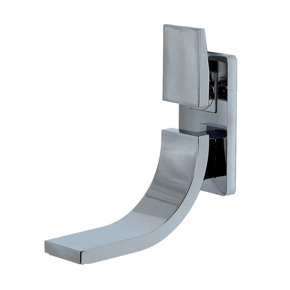 ROUGH-Wall-mount two-hole tub filler  with one lever handle on the top, with backplate. Includes rough-in and trim. Water flow rate:  6 GPM. - Maison&Co.