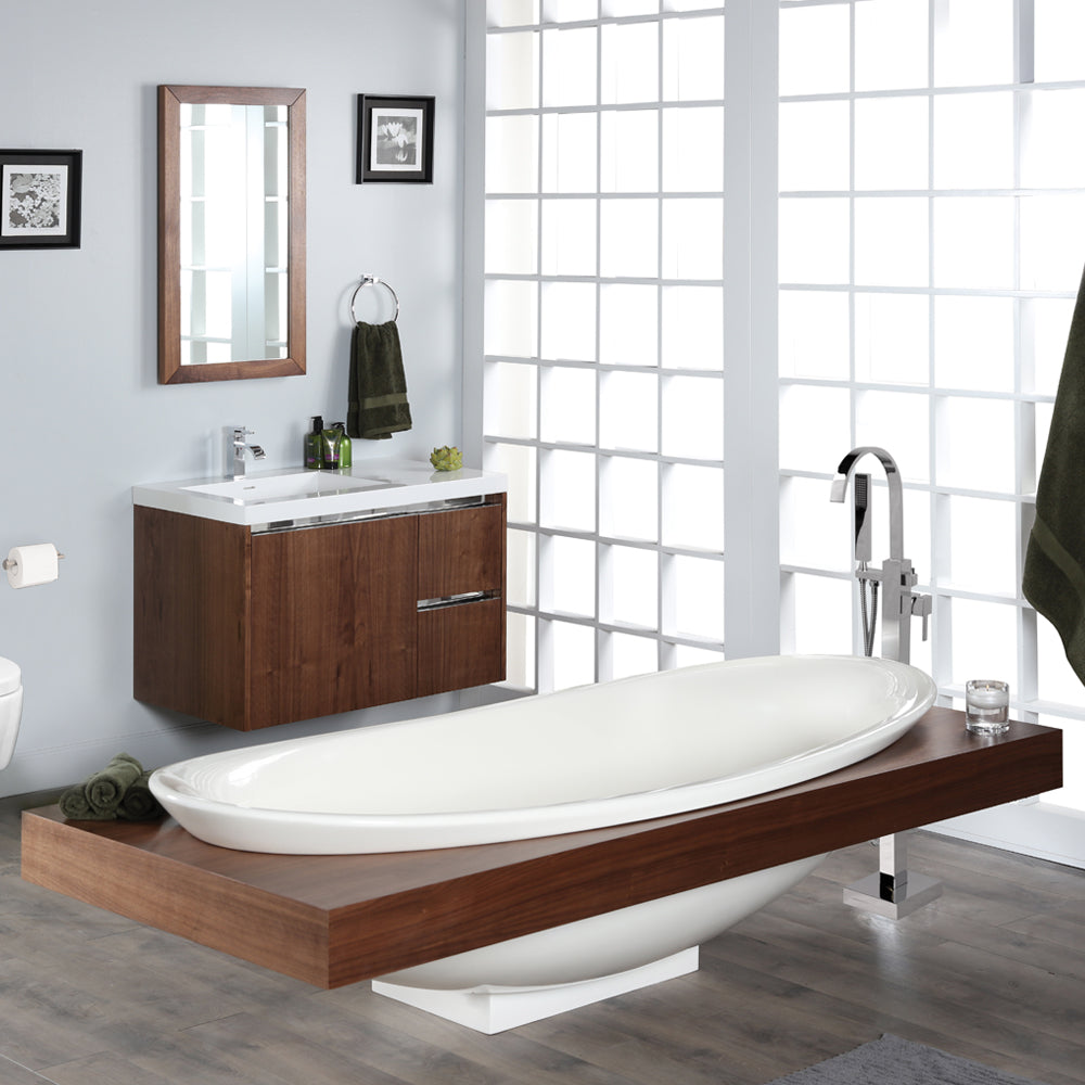 Wooden countertop surround with a cut-out for bathtub 6059