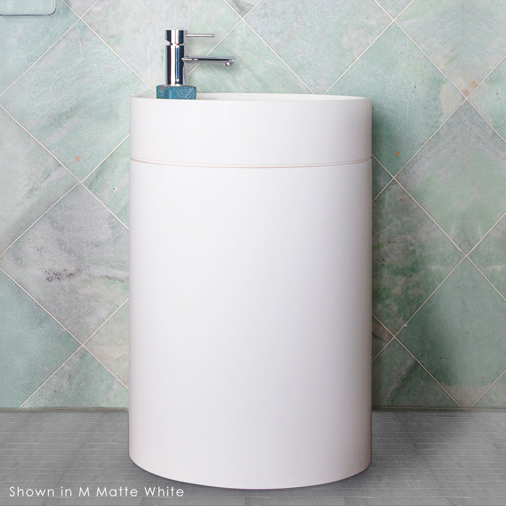 Solid surface pedestal for sink #6060S. W: 23-3/4", D: 17-3/4", H: 29" - Maison&Co.