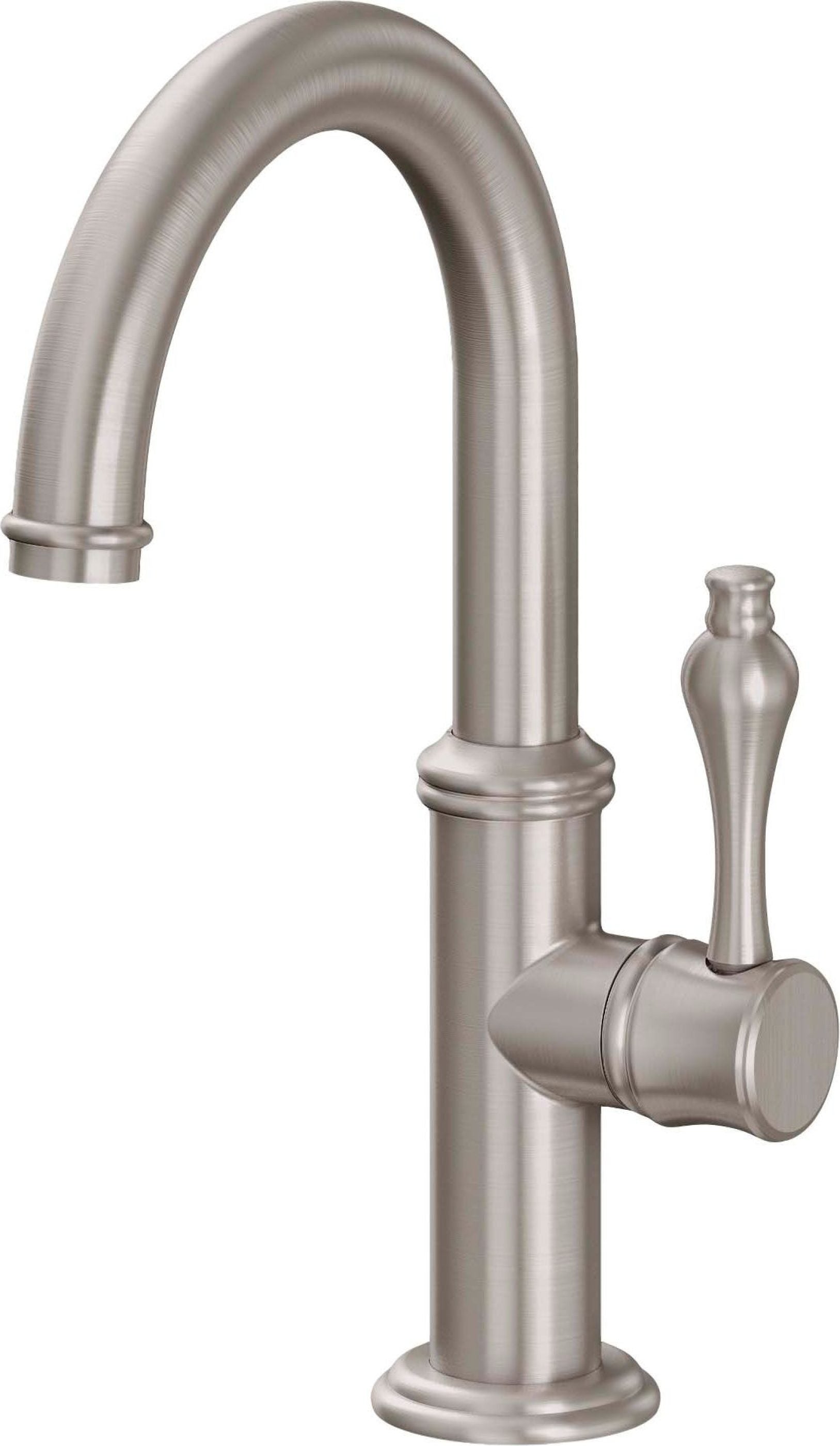 California Faucets - 6109-1-SN - Single Hole Lavatory/Bar/Prep Faucet - Low Spout - Satin Nickel  - Salinas