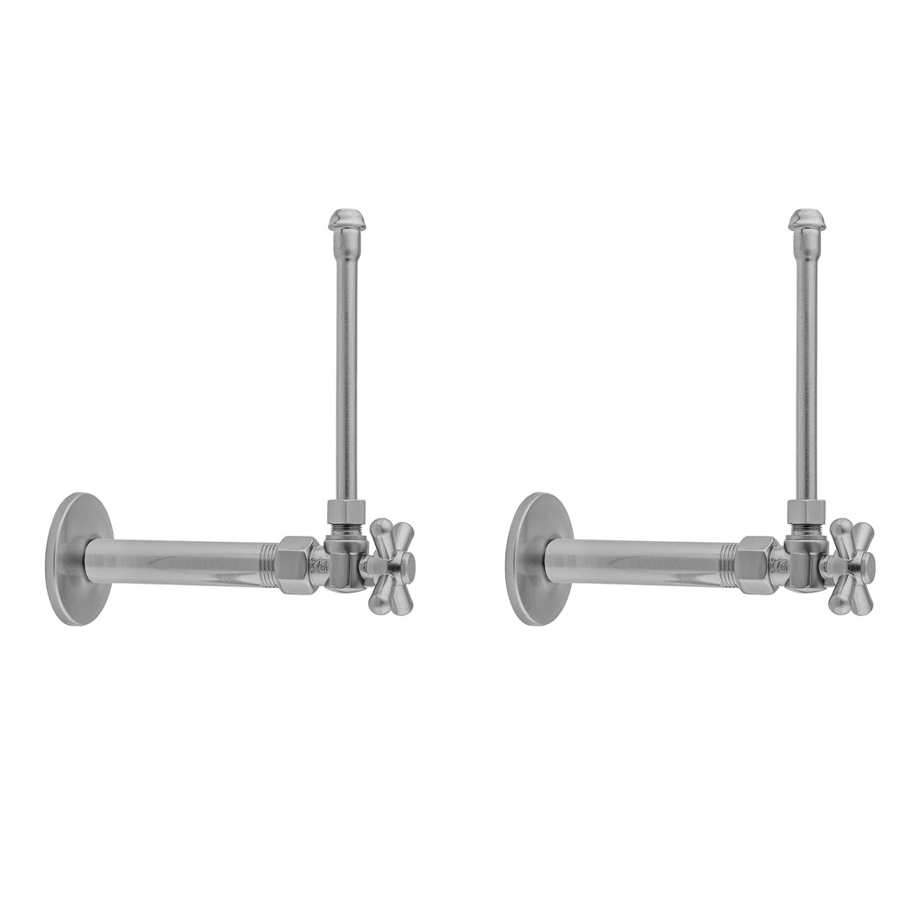 Quarter Turn Angle Pattern 1/2" IPS x 3/8" O.D. Faucet Supply Kit with Standard Cross Handle, 20" Supply Tubes, Escutcheons in Multiple Finishes - Maison&Co.
