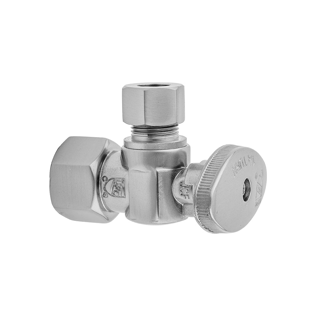 Quarter Turn Angle Pattern 1/2" IPS x 3/8" O.D. Supply Valve with Oval Handle in Multiple Finishes - Maison&Co.
