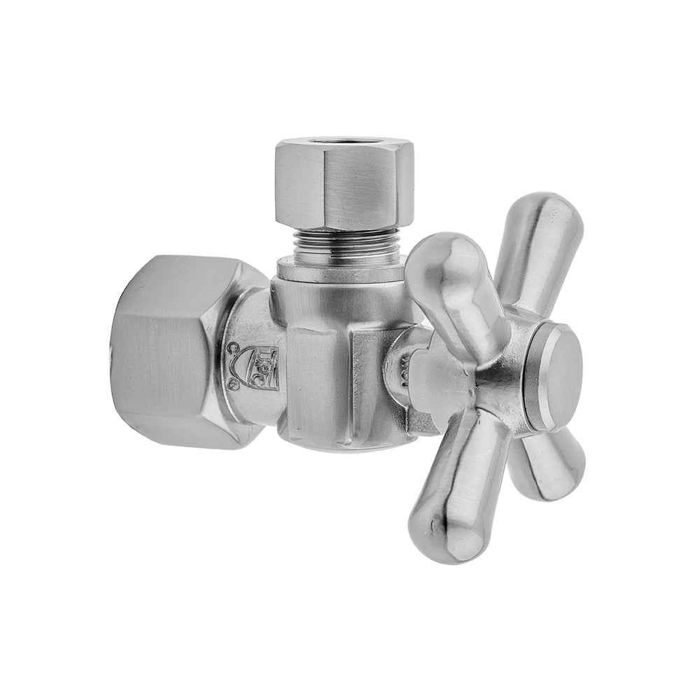 Quarter Turn Angle Pattern 1/2" IPS x 3/8" O.D. Supply Valve with Standard Cross Handle in Multiple Finishes - Maison&Co.