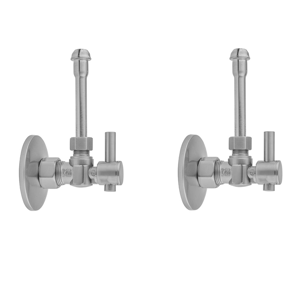 Quarter Turn Angle Pattern 5/8" O.D. Compression (Fits 1/2" Copper) x 3/8" O.D. Faucet Supply Kit with Contempo Lever Handle, 20" Supply Tubes, Escutcheons in Multiple Finishes - Maison&Co.