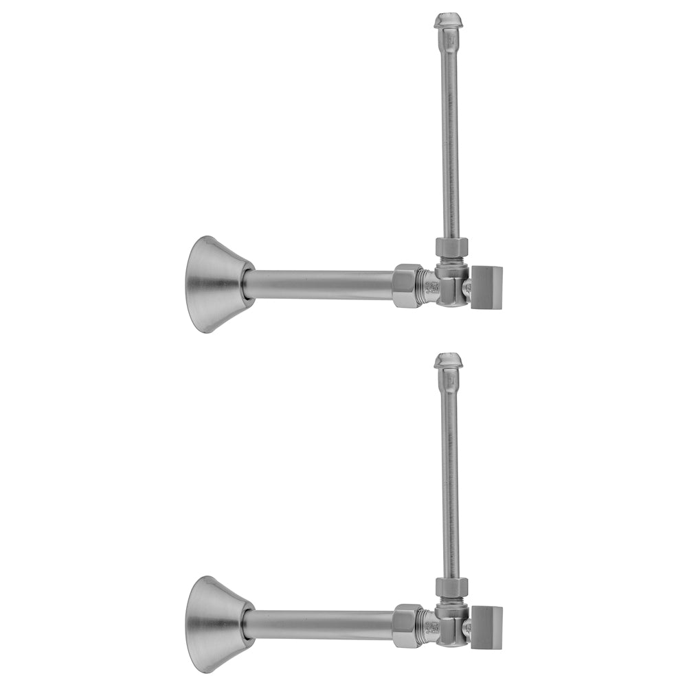 Quarter Turn Angle Pattern 5/8" O.D. Compression (Fits 1/2" Copper) x 3/8" O.D. Faucet Supply Kit with Square Handle, 20" Supply Tubes, Cover Tube, Escutcheons in Multiple Finishes - Maison&Co.