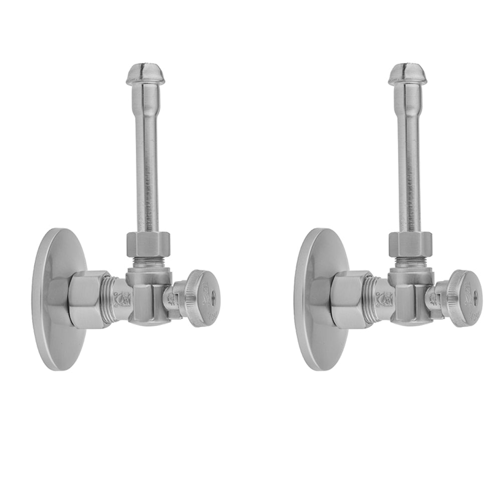 Quarter Turn Angle Pattern 5/8" O.D. Compression (Fits 1/2" Copper) x 3/8" O.D. Faucet Supply Kit with Oval Handle, 20" Supply Tubes, Escutcheons in Multiple Finishes - Maison&Co.