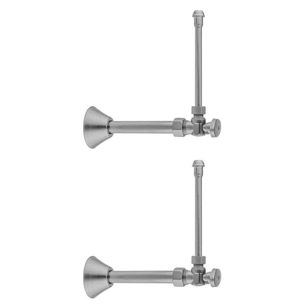 Quarter Turn Angle Pattern 5/8" O.D. Compression (Fits 1/2" Copper) x 3/8" O.D. Faucet Supply Kit Oval Handle, 20" Supply Tubes Cover Tube, Escutcheons in Multiple Finishes - Maison&Co.