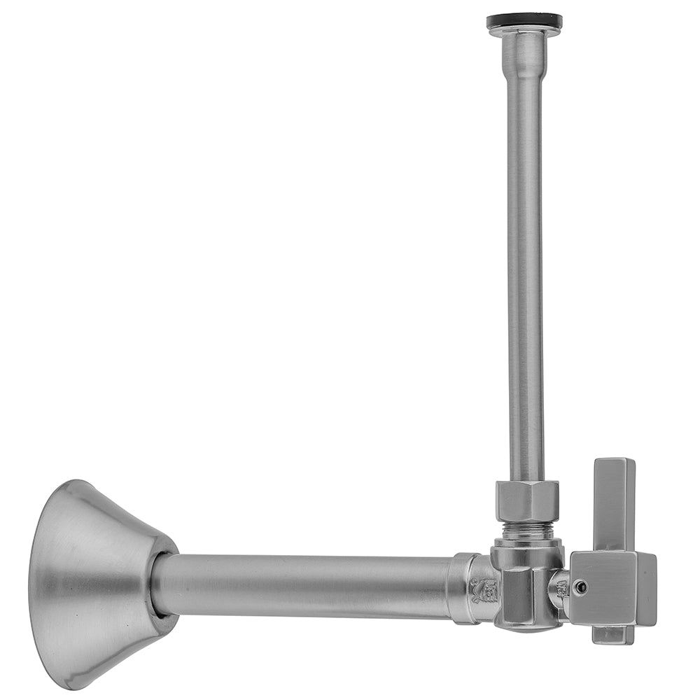Quarter Turn Angle Pattern 1/2" Copper (Sweat Fit) x 3/8" O.D. Toilet Supply Kit with Square Lever Handle, 20" Supply Tube, Escutcheon in Multiple Finishes - Maison&Co.