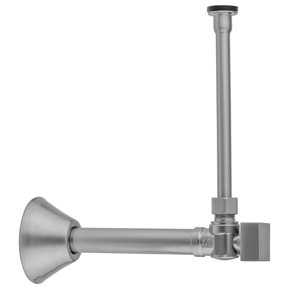 Quarter Turn Angle Pattern 1/2" Copper (Sweat Fit) x 3/8" O.D. Toilet Supply Kit with Square Handle, 20" Supply Tube, Escutcheon in Multiple Finishes - Maison&Co.