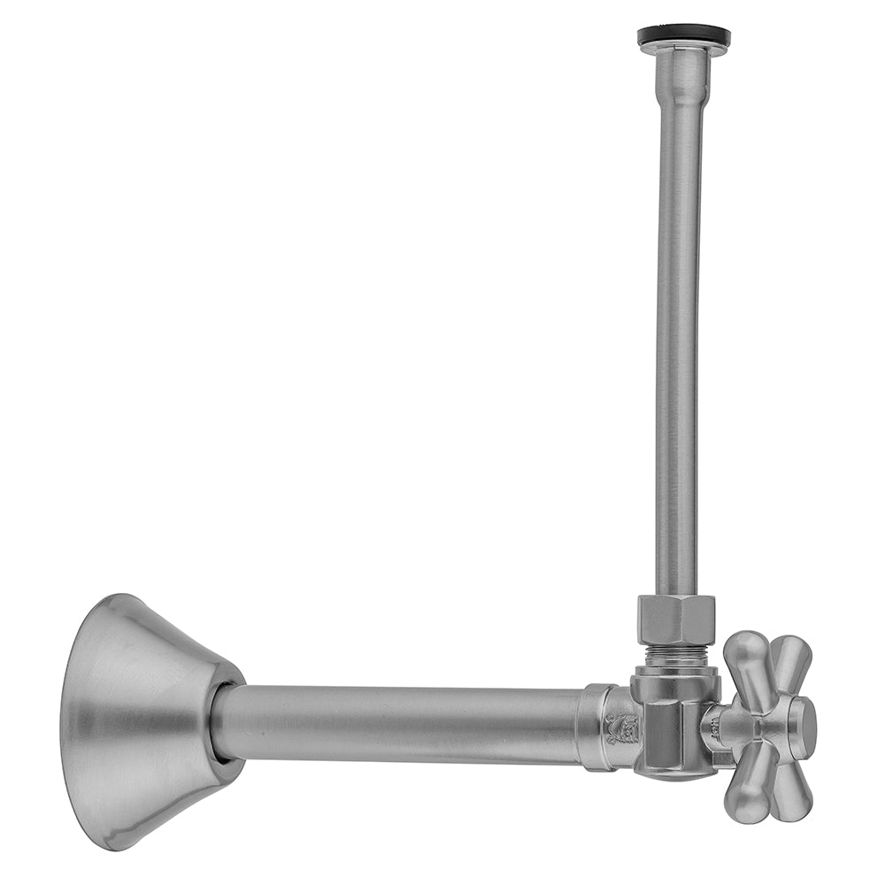 Quarter Turn Angle Pattern 1/2" Copper (Sweat Fit) x 3/8" O.D. Toilet Supply Kit with Standard Cross Handle, 20" Supply Tube, Escutcheon in Multiple Finishes - Maison&Co.