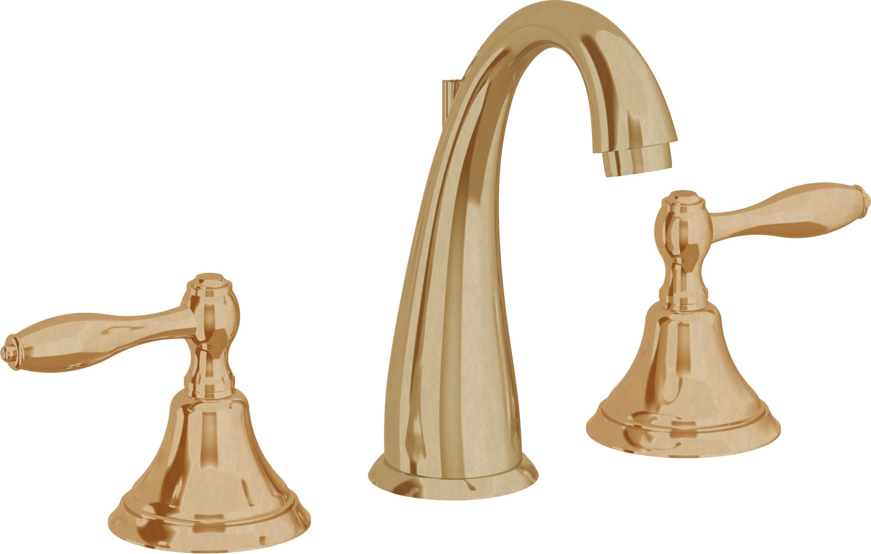 California Faucets - 6402-BBU - 8" Widespread Lavatory Faucet - Burnished Brass Uncoated - Mendocino
