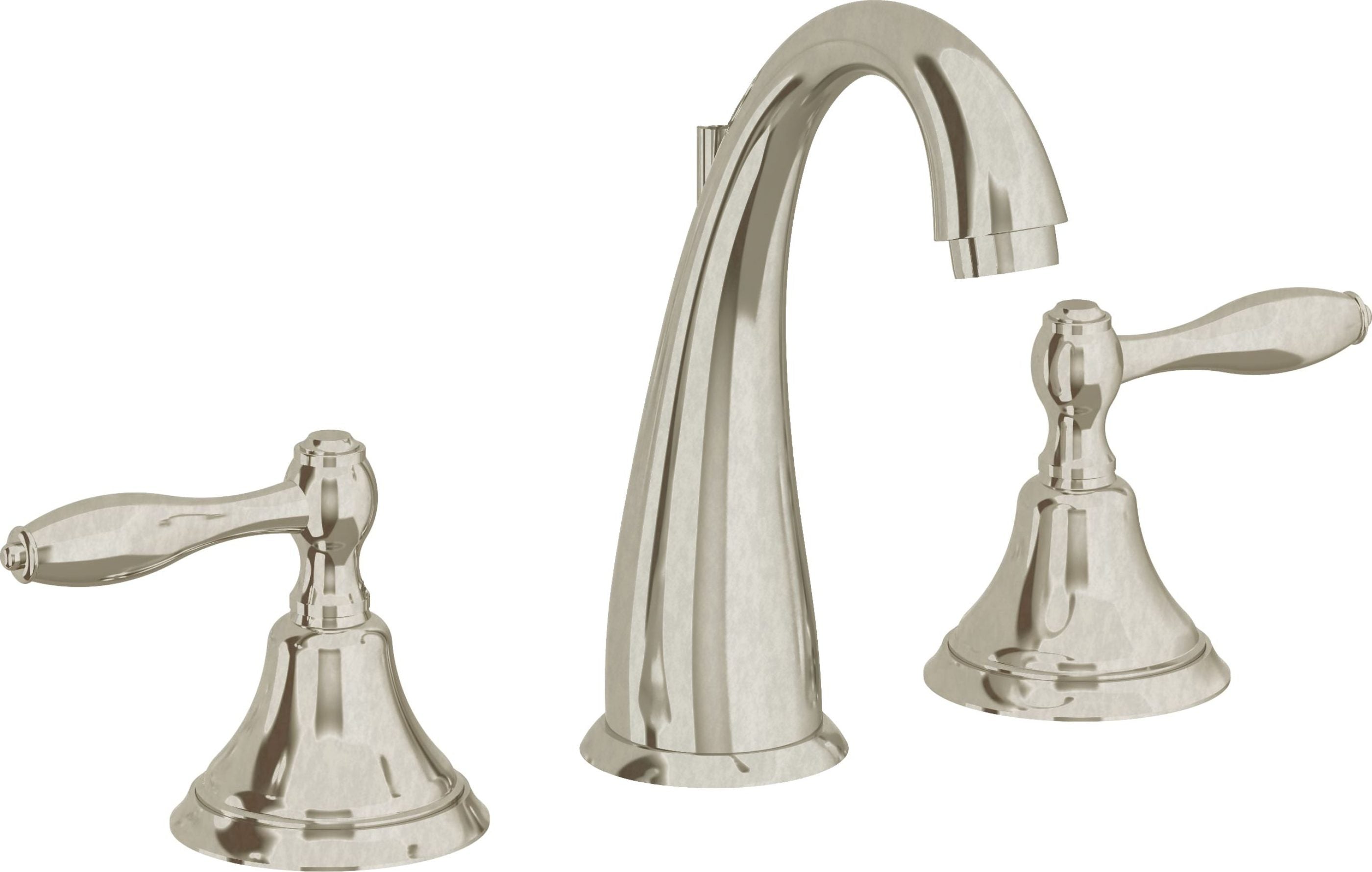 California Faucets - 6402-BNU - 8" Widespread Lavatory Faucet - Burnished Nickel Uncoated - Mendocino