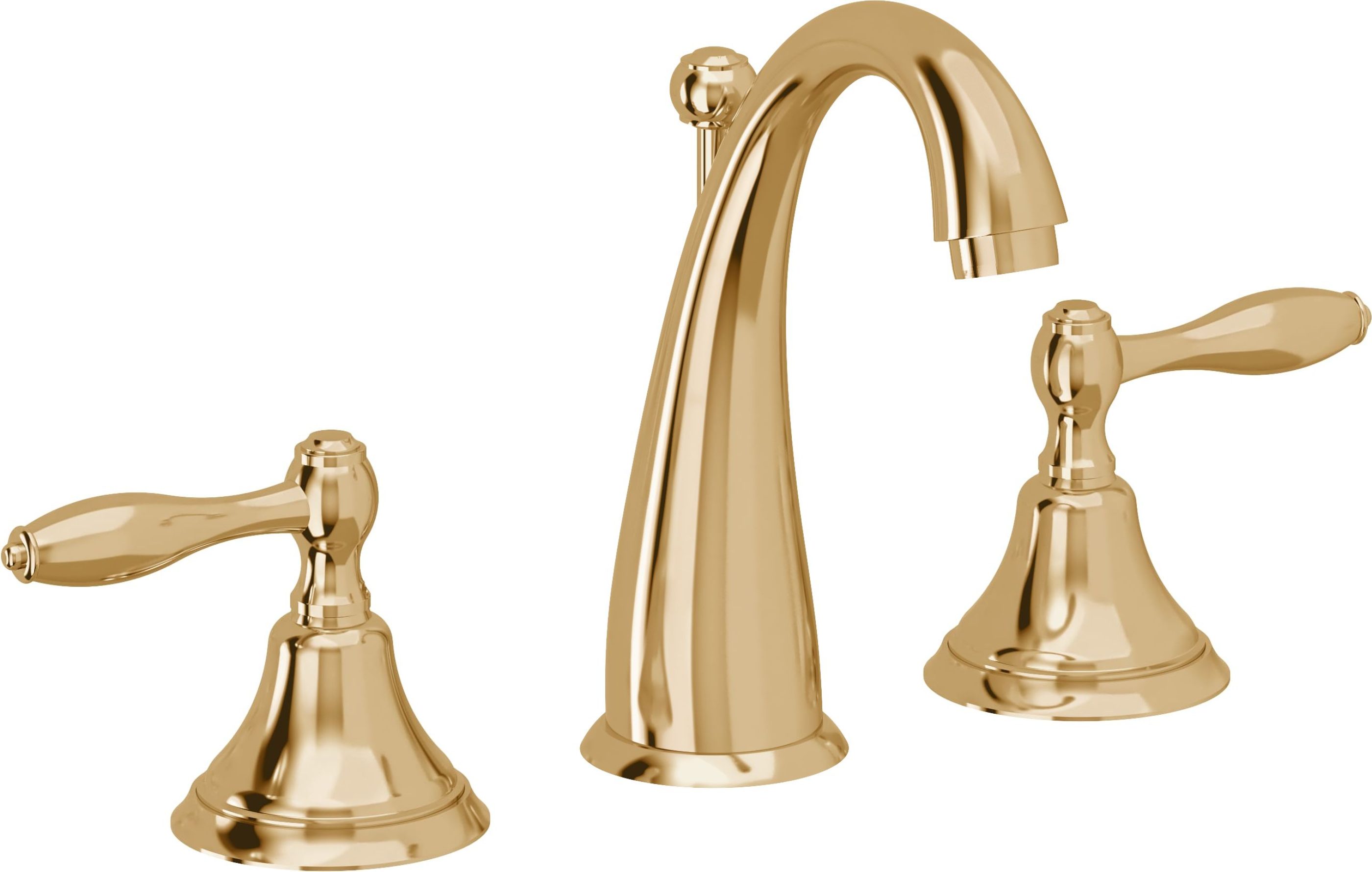 California Faucets - 6402-FRG - 8" Widespread Lavatory Faucet - French Gold (PVD) - Mendocino