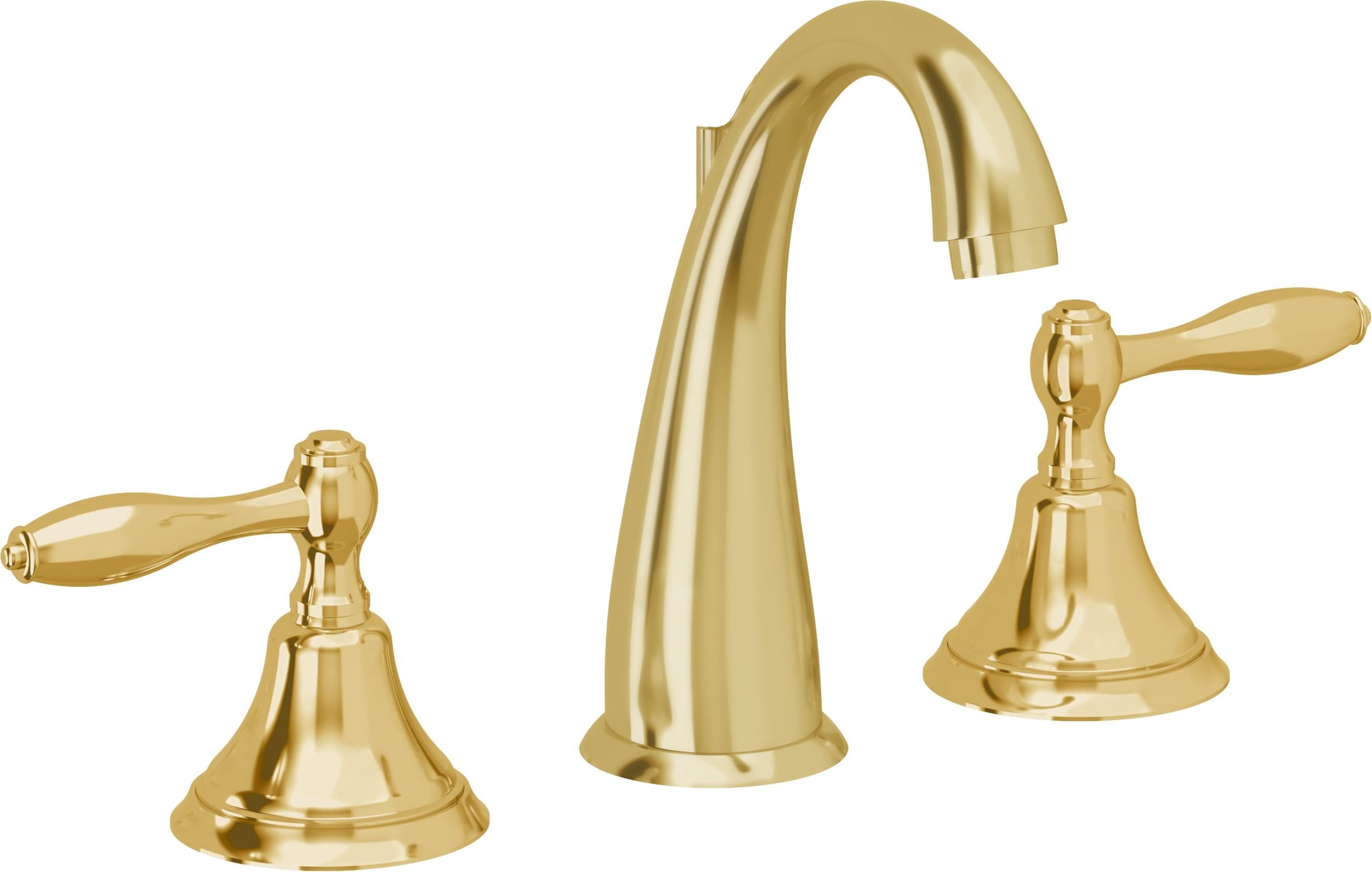 California Faucets - 6402-LPG - 8" Widespread Lavatory Faucet - Lifetime Polished Gold (PVD) - Mendocino