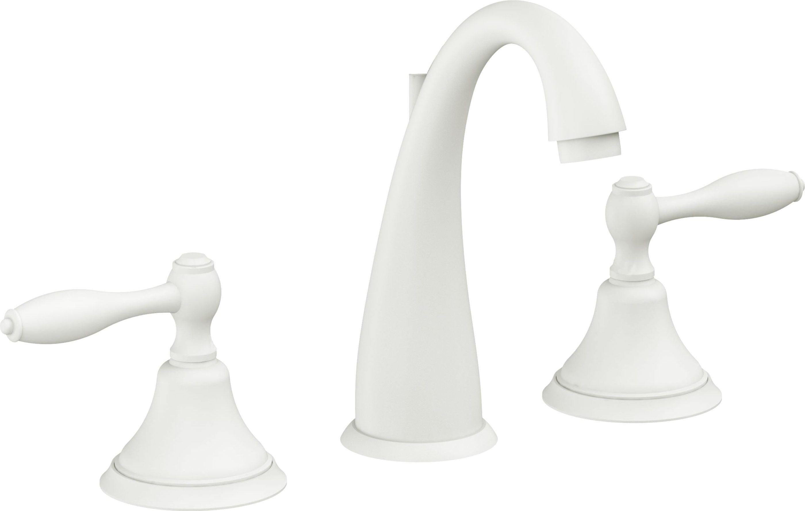 California Faucets - 6402-MWHT - 8" Widespread Lavatory Faucet - Matte White - Mendocino
