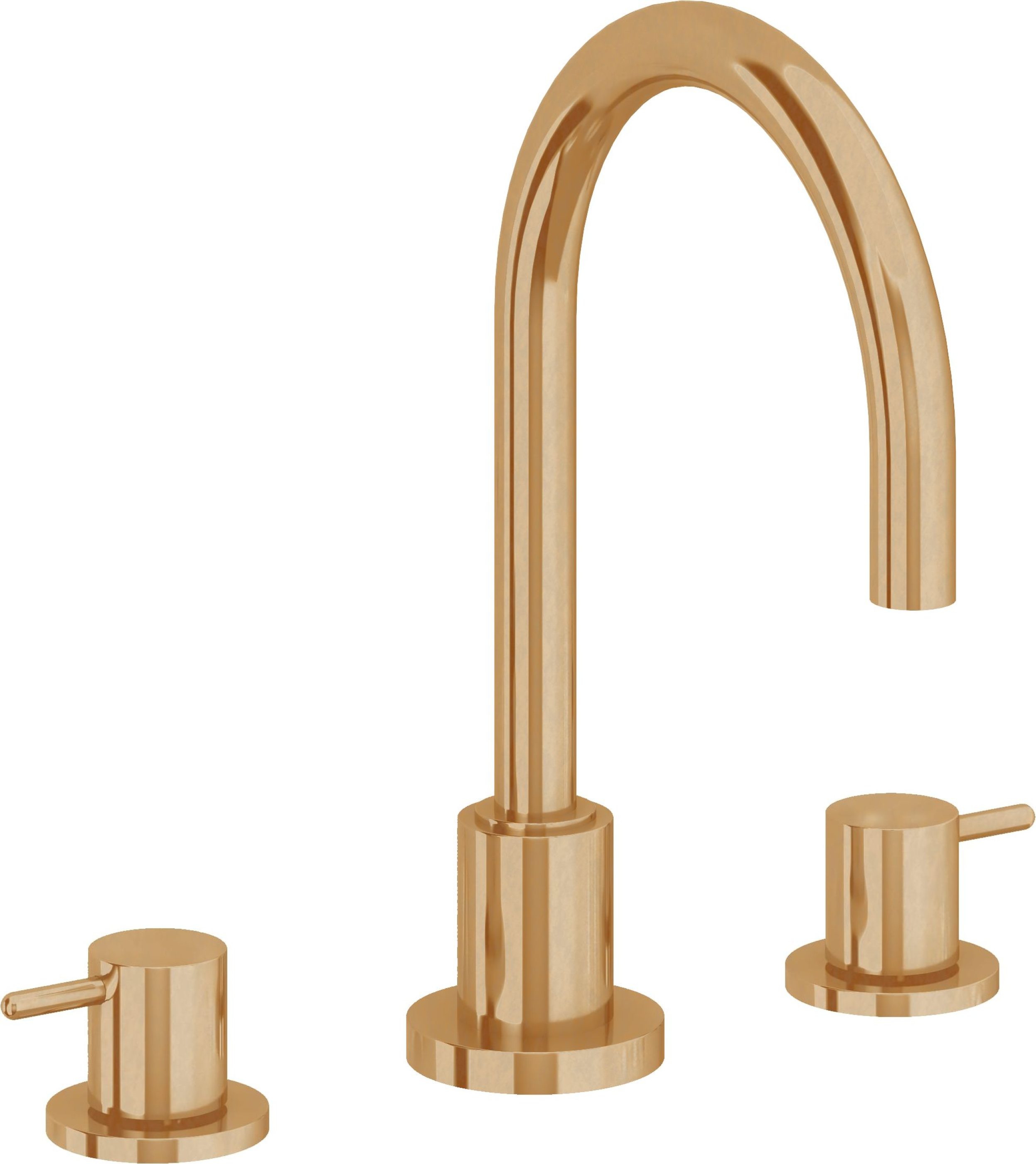 California Faucets - 6202-BBU - 8" Widespread Lavatory Faucet - Burnished Brass Uncoated - Avalon