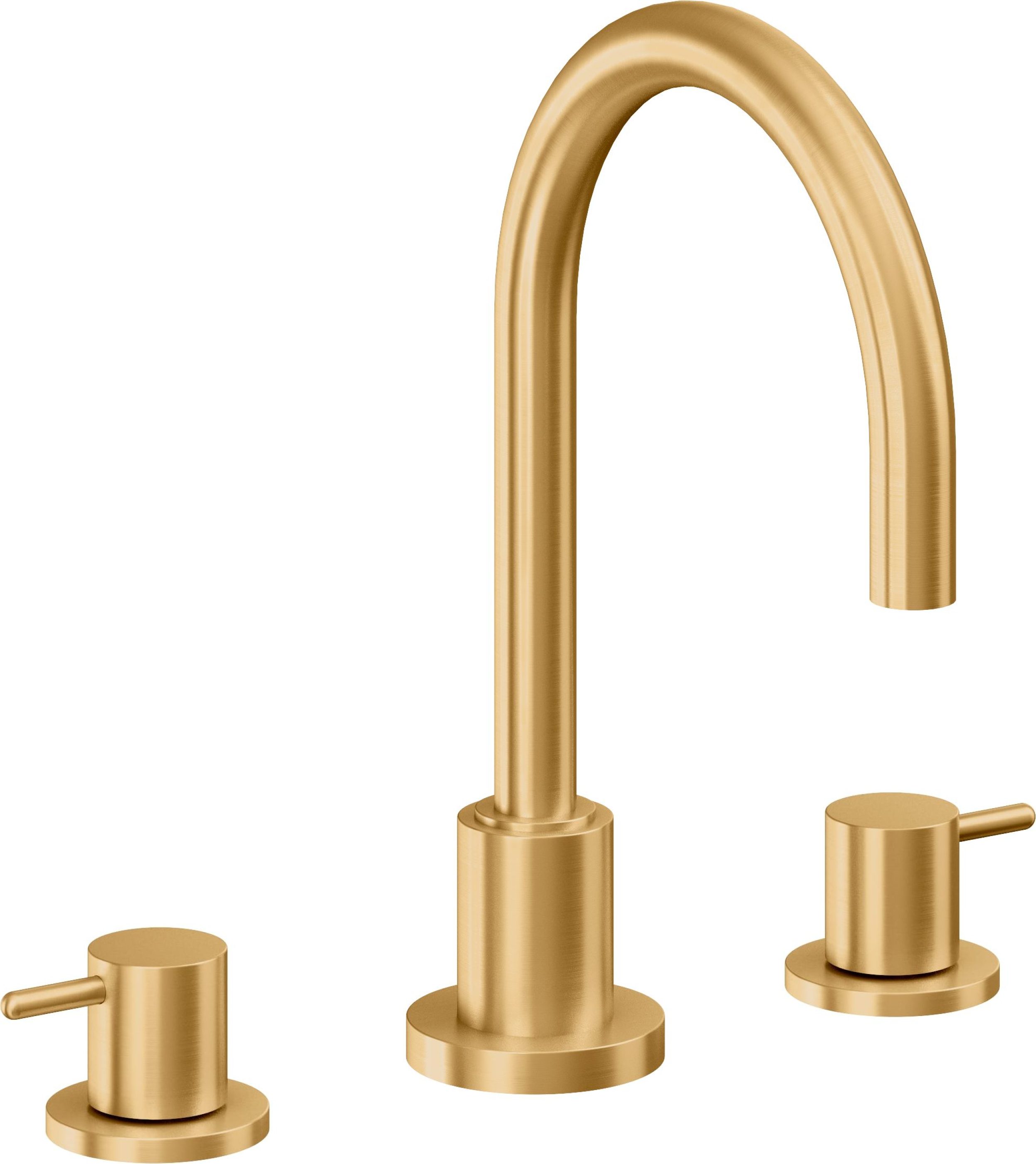 California Faucets - 6202-LSG - 8" Widespread Lavatory Faucet - Lifetime Satin Gold (PVD) - Avalon