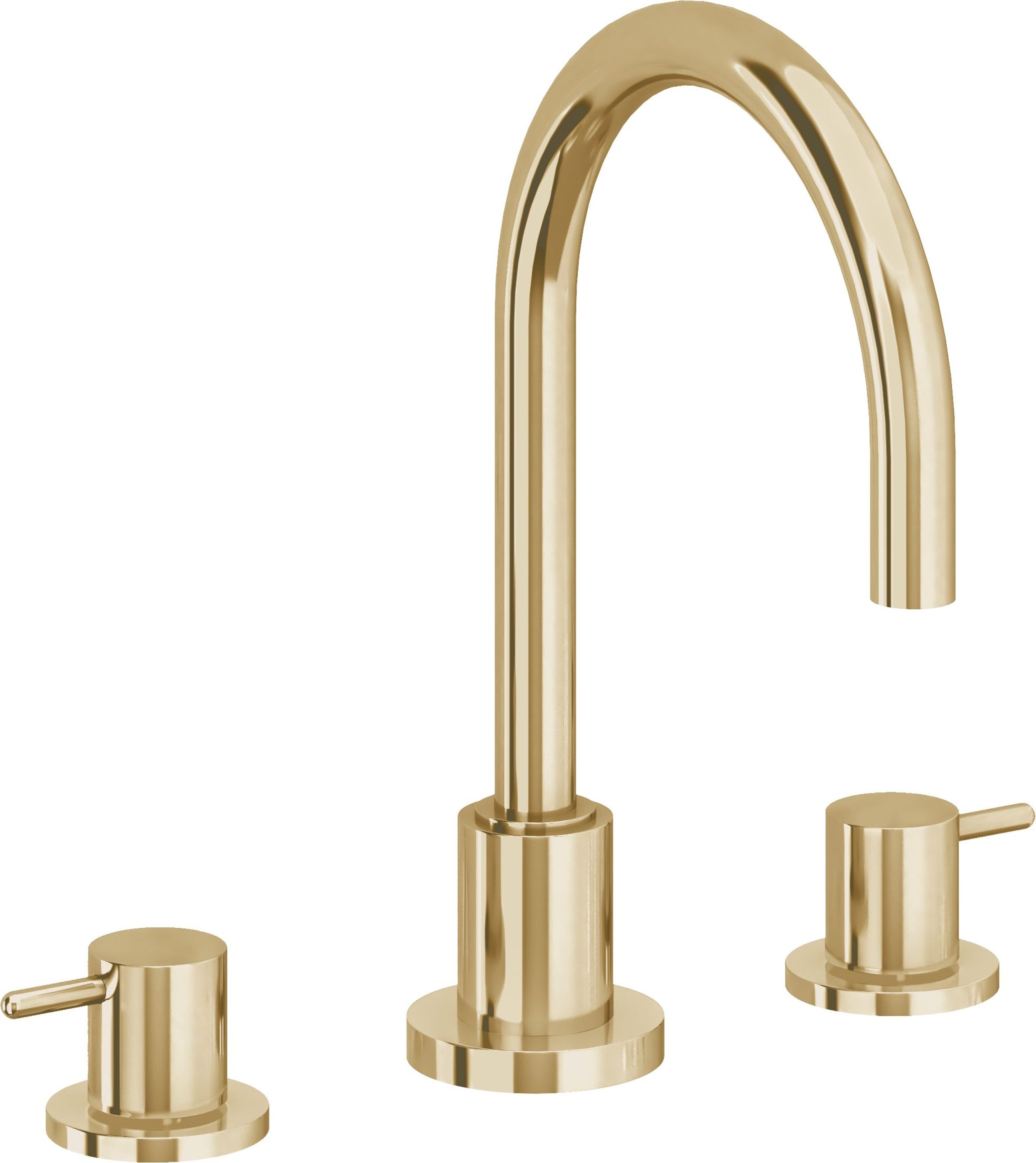 California Faucets - 6202-PBU - 8" Widespread Lavatory Faucet - Polished Brass Uncoated - Avalon