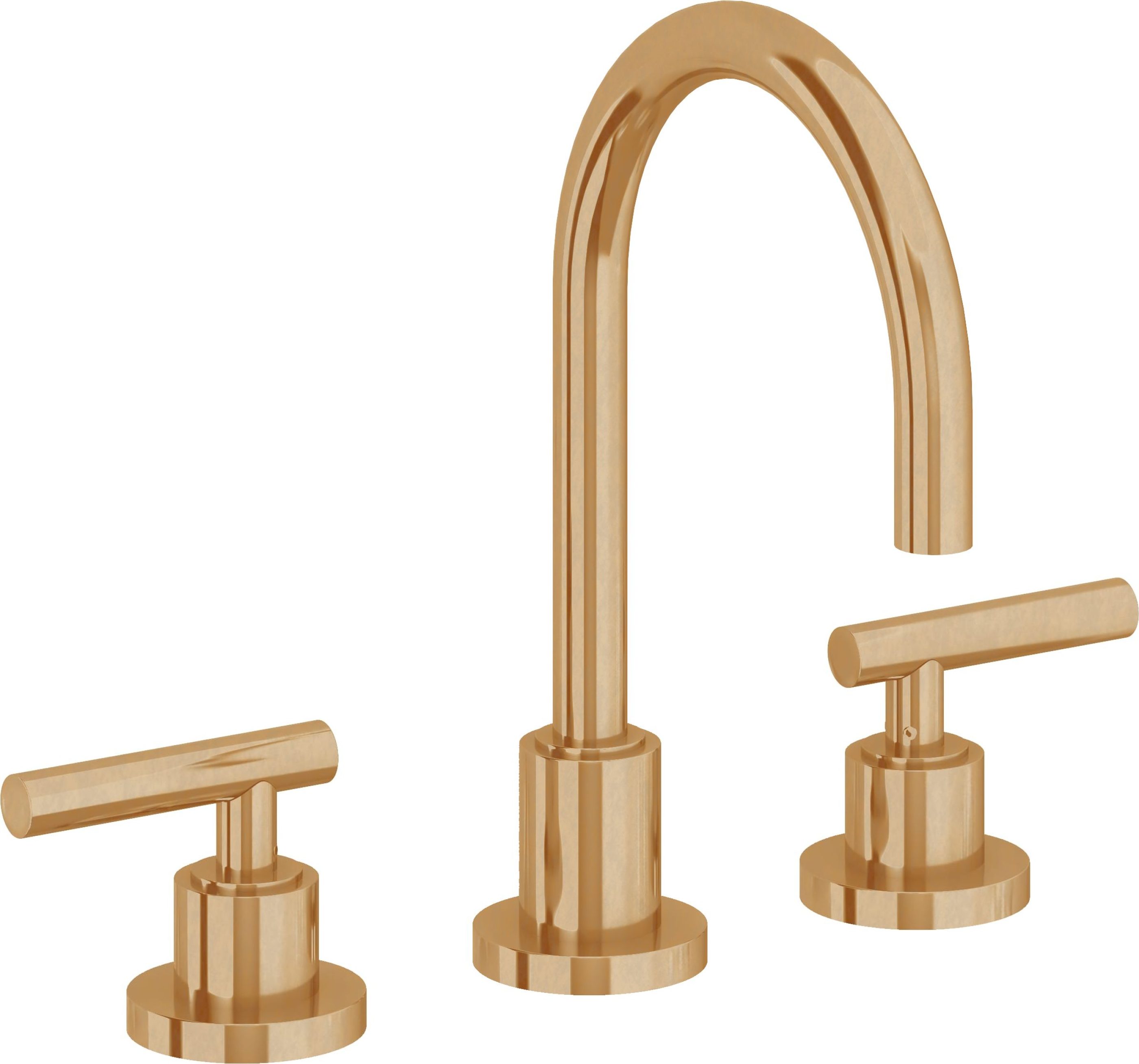 California Faucets - 6602-BBU - 8" Widespread Lavatory Faucet - Burnished Brass Uncoated - Tiburon