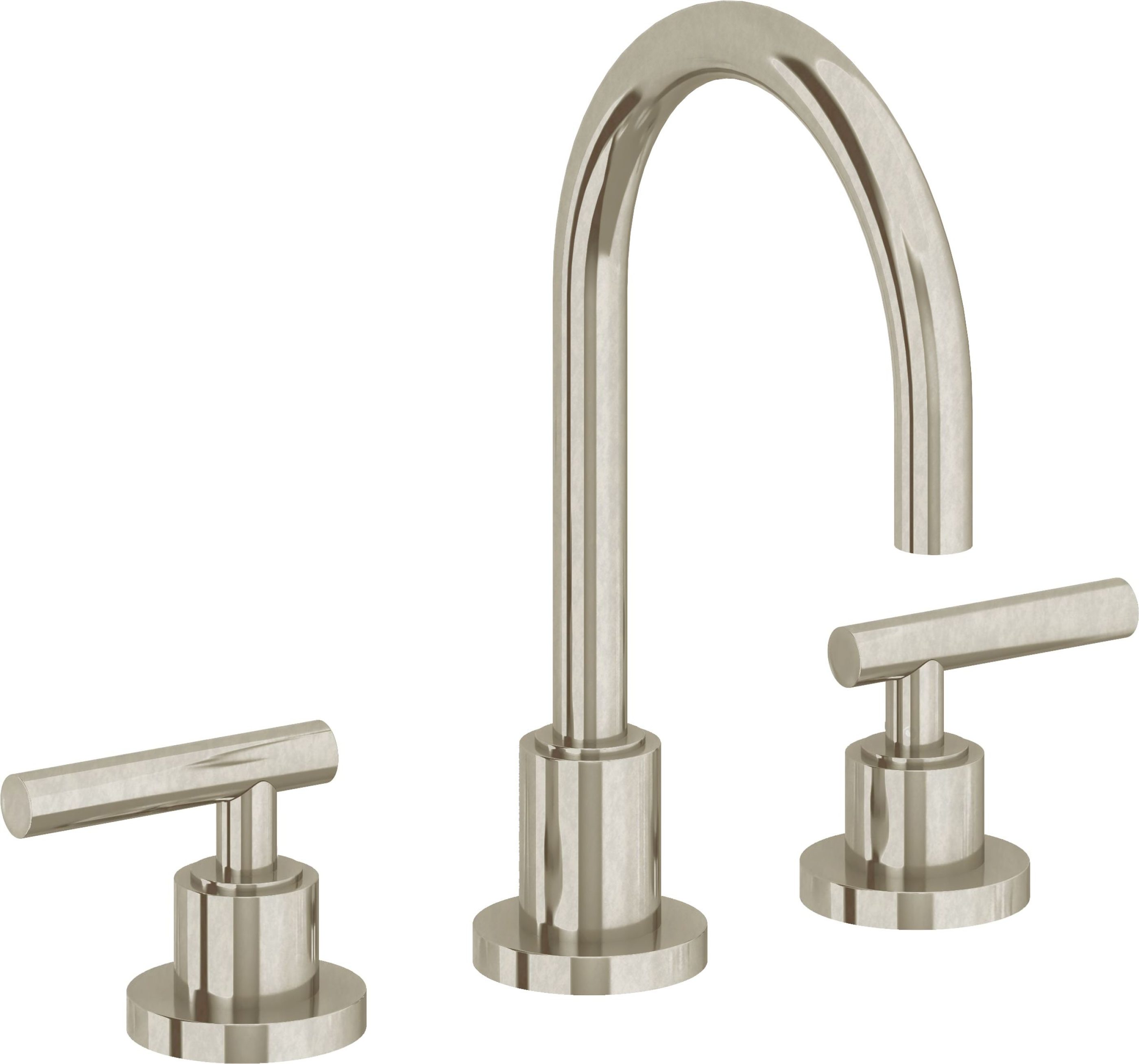 California Faucets - 6602-BNU - 8" Widespread Lavatory Faucet - Burnished Nickel Uncoated - Tiburon