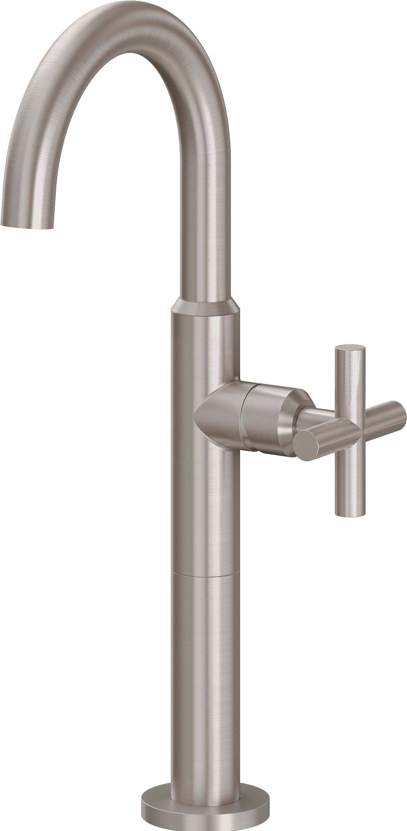California Faucets - 6509-2-SN - Single Hole Lavatory/Bar/Prep Faucet - High Spout - Satin Nickel  - Tiburon