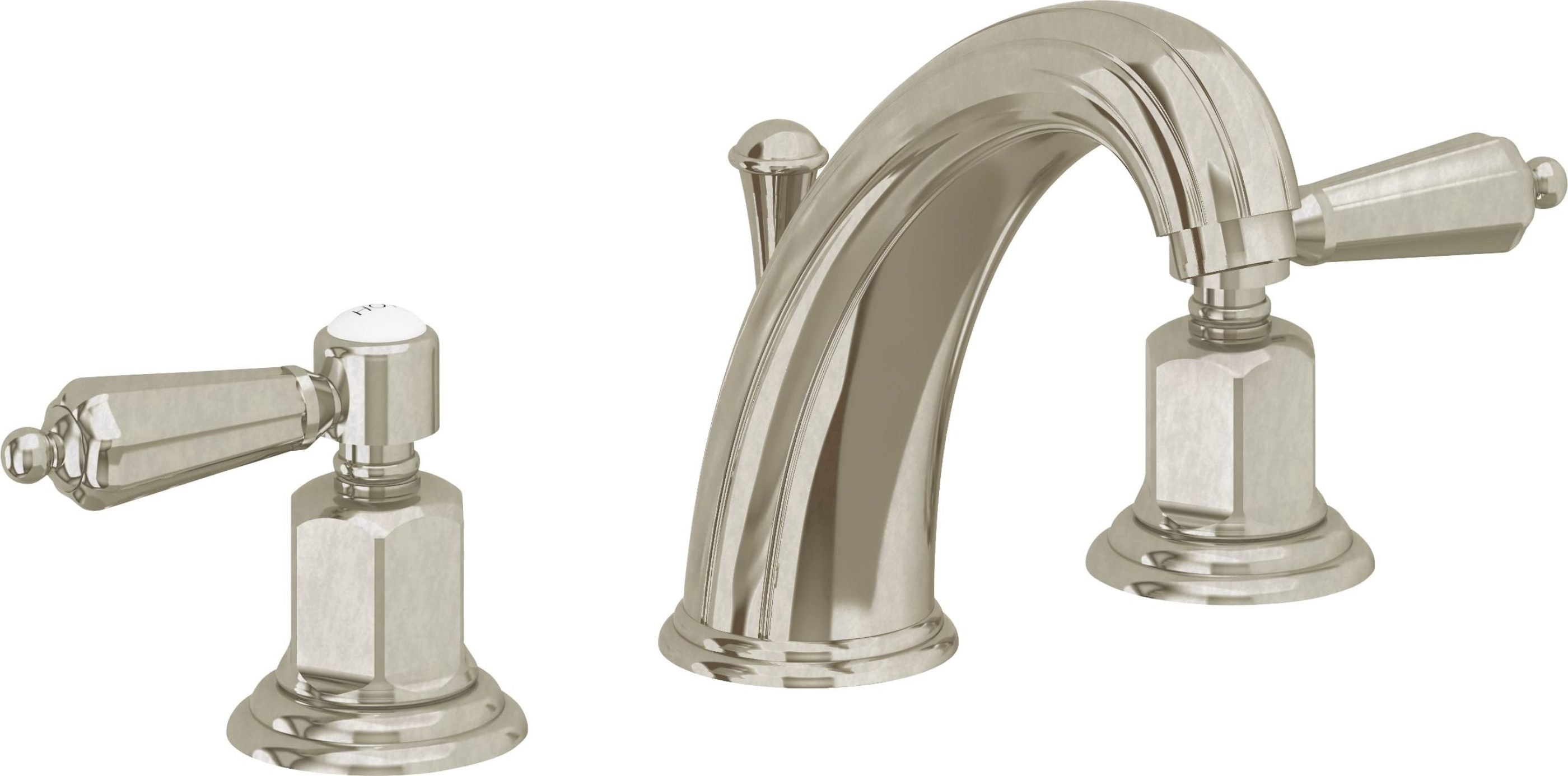 California Faucets - 6802-BNU - 8" Widespread Lavatory Faucet - Burnished Nickel Uncoated - San Clemente