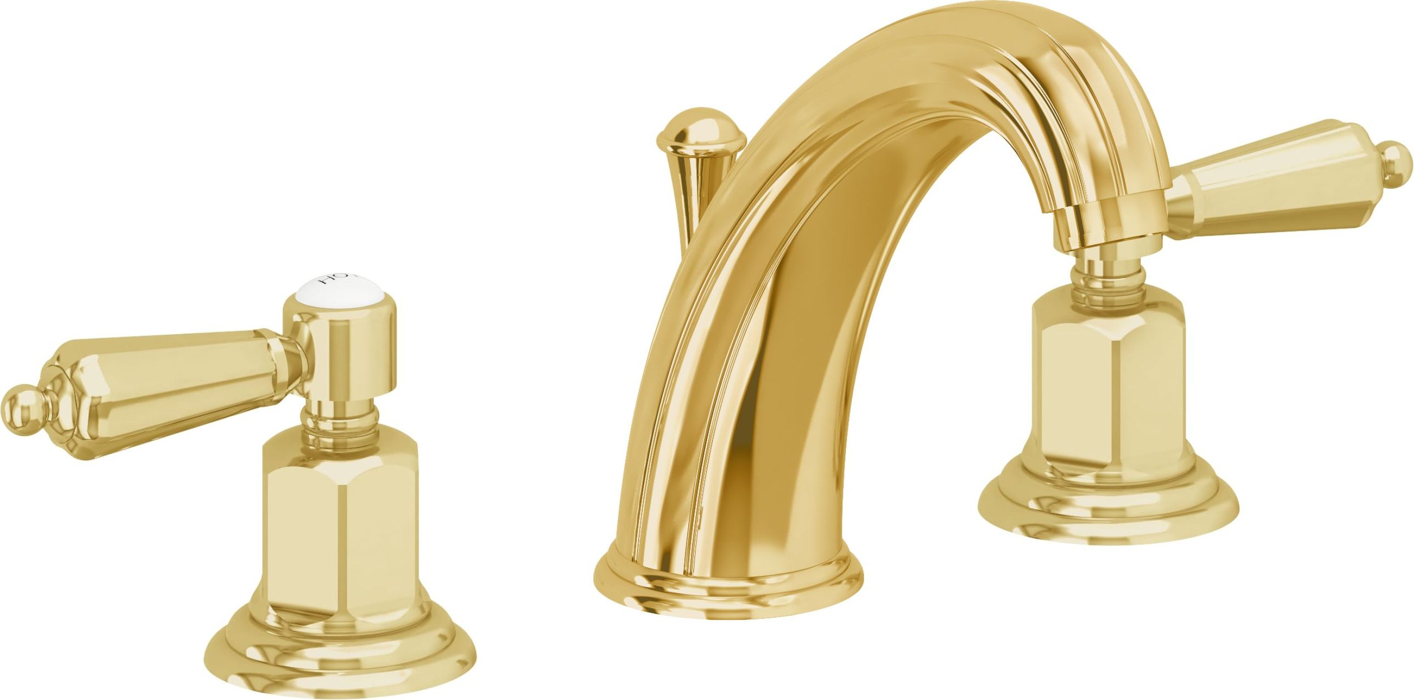California Faucets - 6802-LPG - 8" Widespread Lavatory Faucet - Lifetime Polished Gold (PVD) - San Clemente