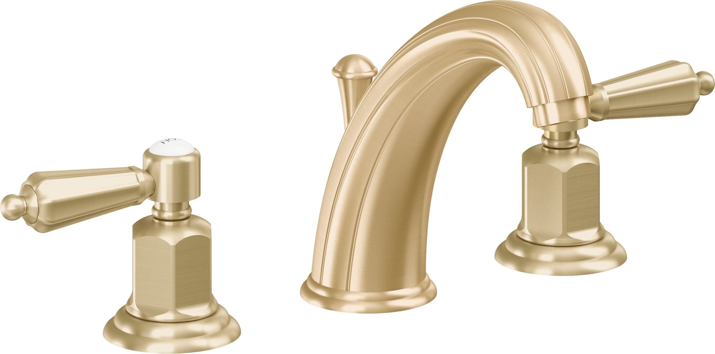 California Faucets - 6802-SB - 8" Widespread Lavatory Faucet - Satin Brass (PVD) - San Clemente