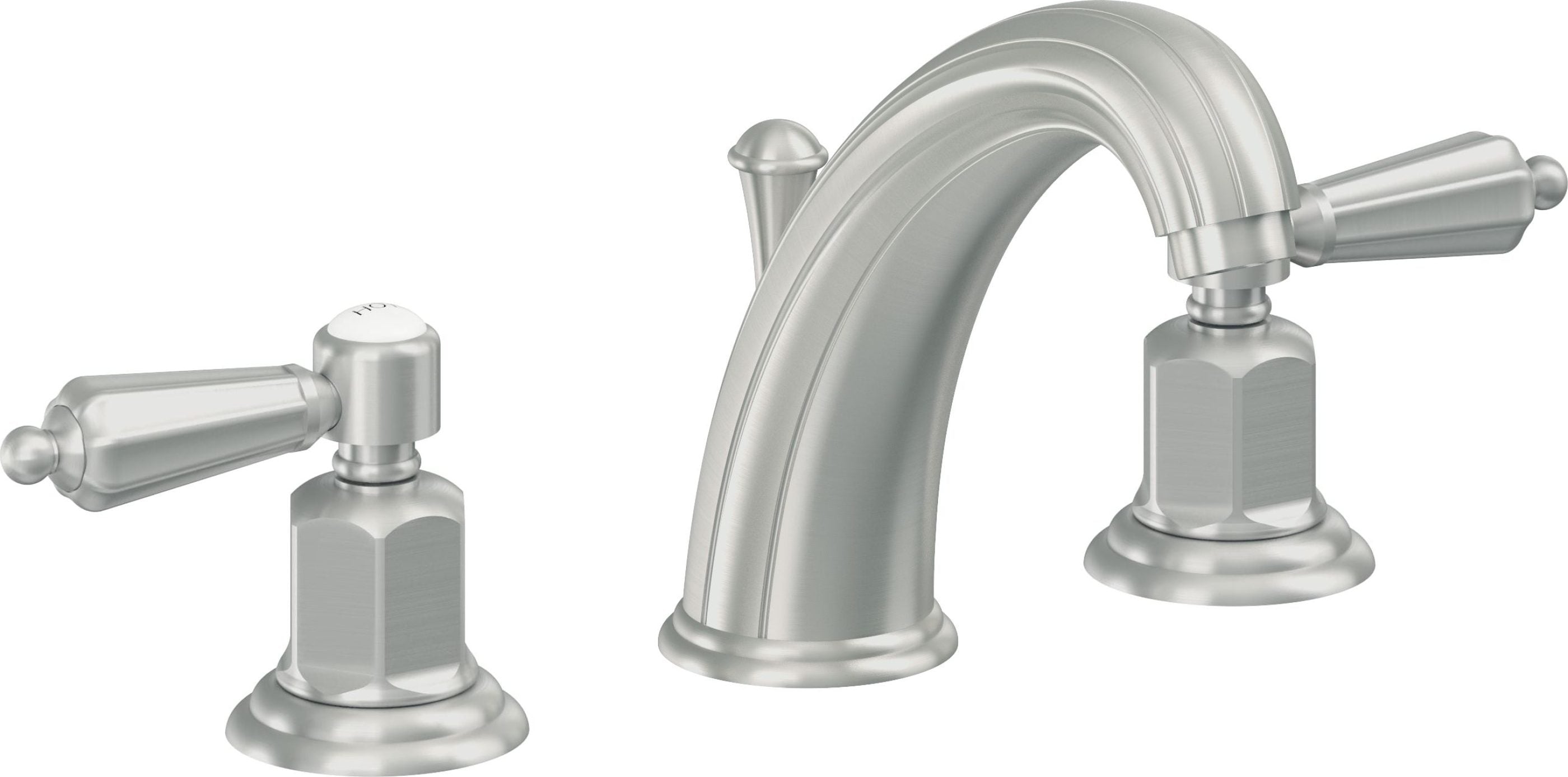 California Faucets - 6802-SC - 8" Widespread Lavatory Faucet - Satin Chrome (PVD) - San Clemente