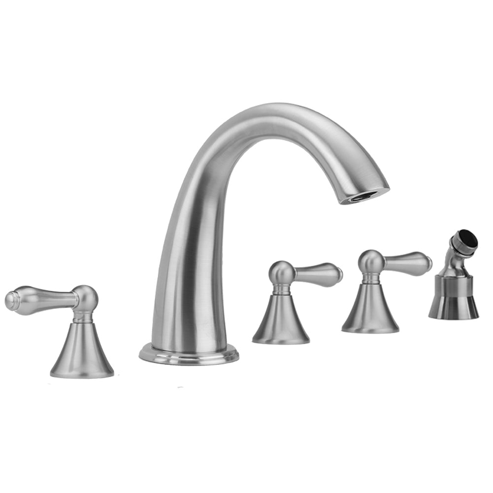 Cranford Roman Tub Set with Regency Lever Handles and Angled Handshower Mount in Multiple Finishes - Maison&Co.