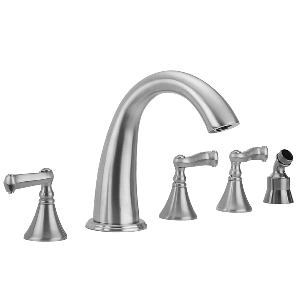 Cranford Roman Tub Set with Ribbon Handles and Angled Handshower Mount in Multiple Finishes - Maison&Co.