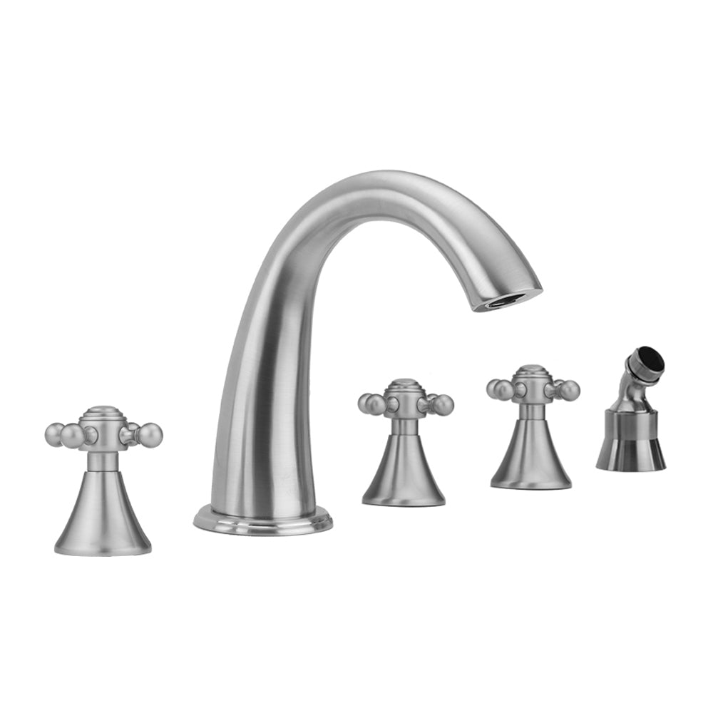 Cranford Roman Tub Set with Ball Cross Handles and Angled Handshower Mount in Multiple Finishes - Maison&Co.