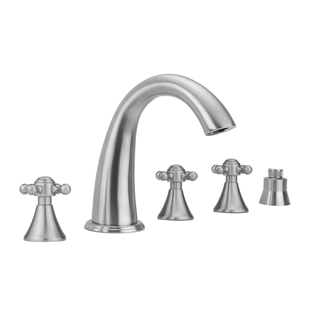 Cranford Roman Tub Set with Ball Cross Handles and Straight Handshower Mount in Multiple Finishes - Maison&Co.