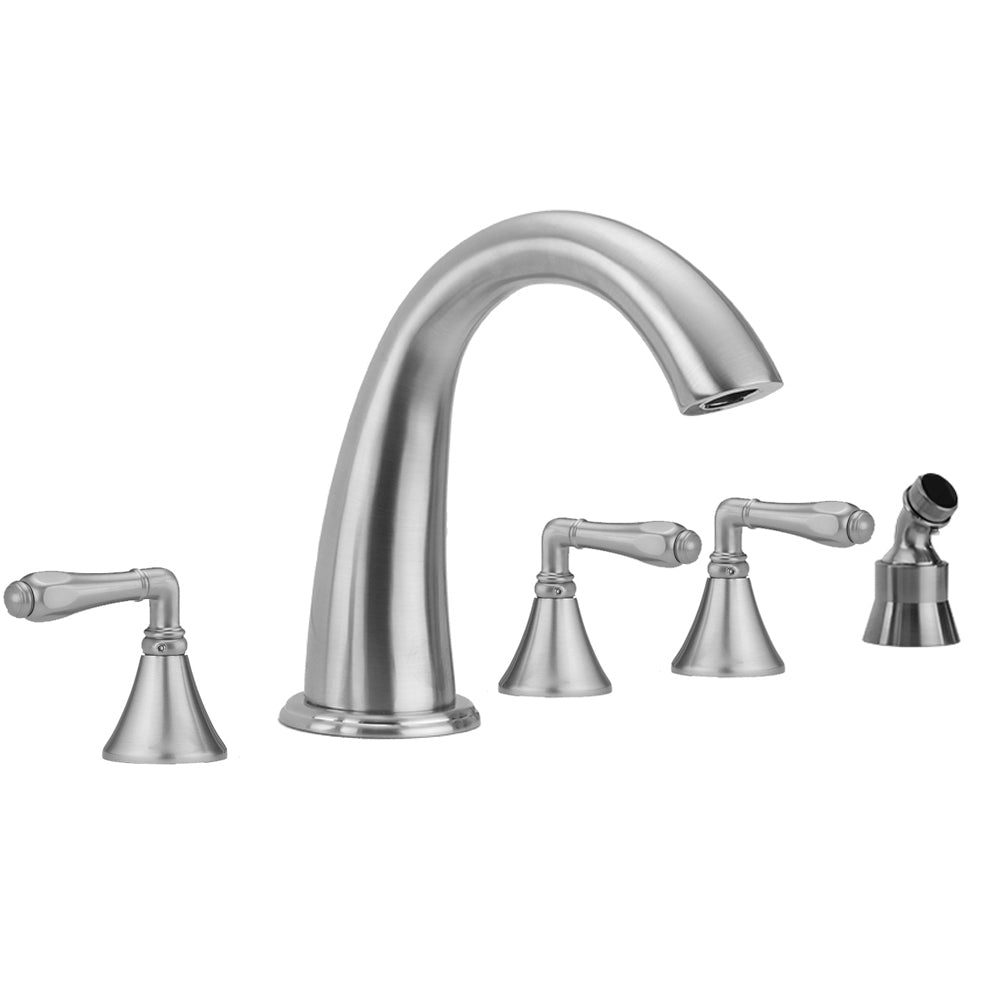 Cranford Roman Tub Set with Smooth Lever Handles and Angled Handshower Holder in Multiple Finishes - Maison&Co.