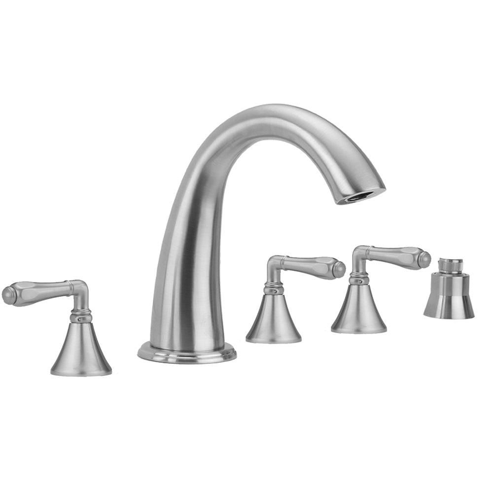 Cranford Roman Tub Set with Smooth Lever Handles and Straight Handshower Holder in Multiple Finishes - Maison&Co.