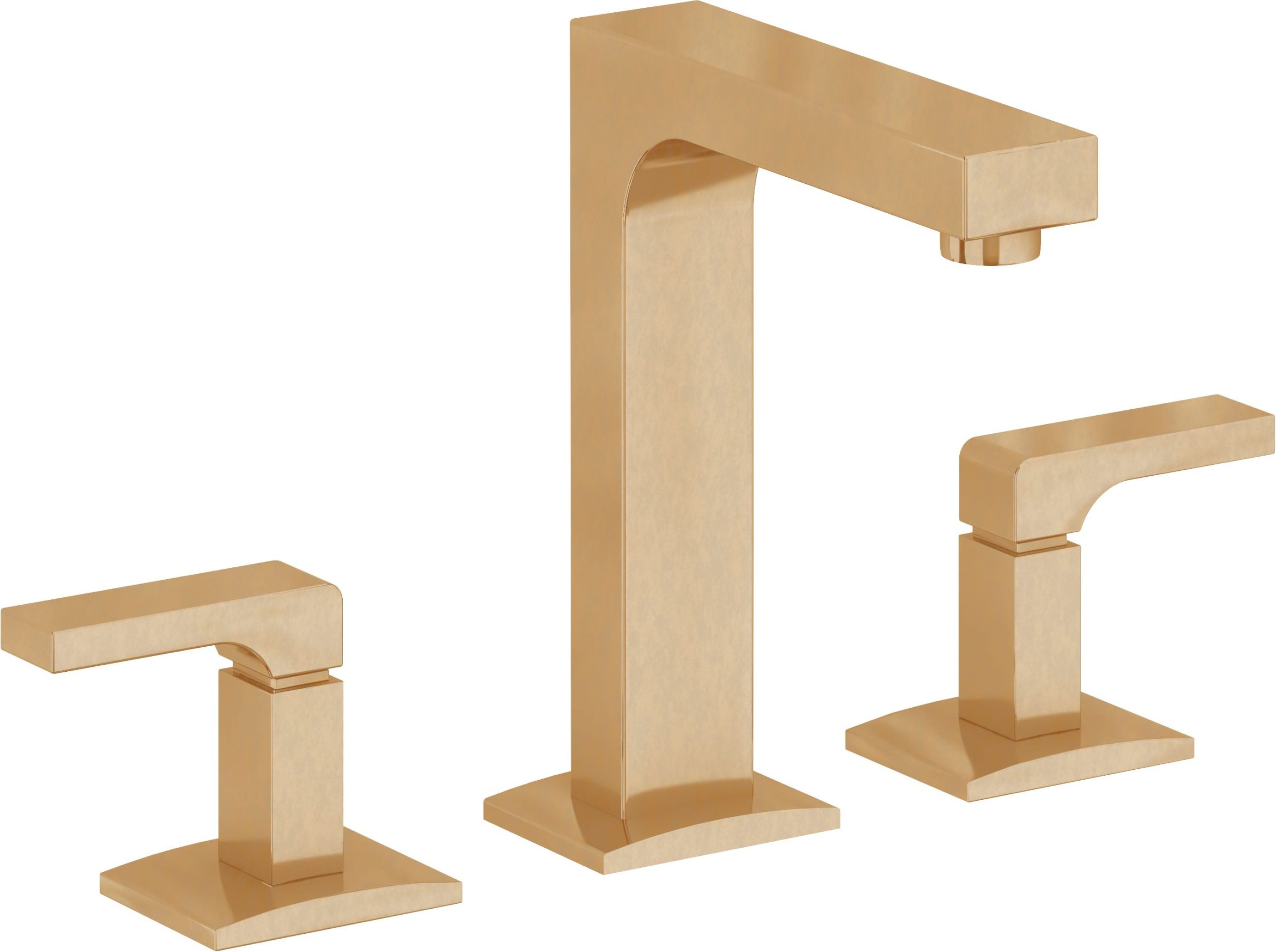 California Faucets - 7002-BBU - 8" Widespread Lavatory Faucet - Burnished Brass Uncoated - Solimar