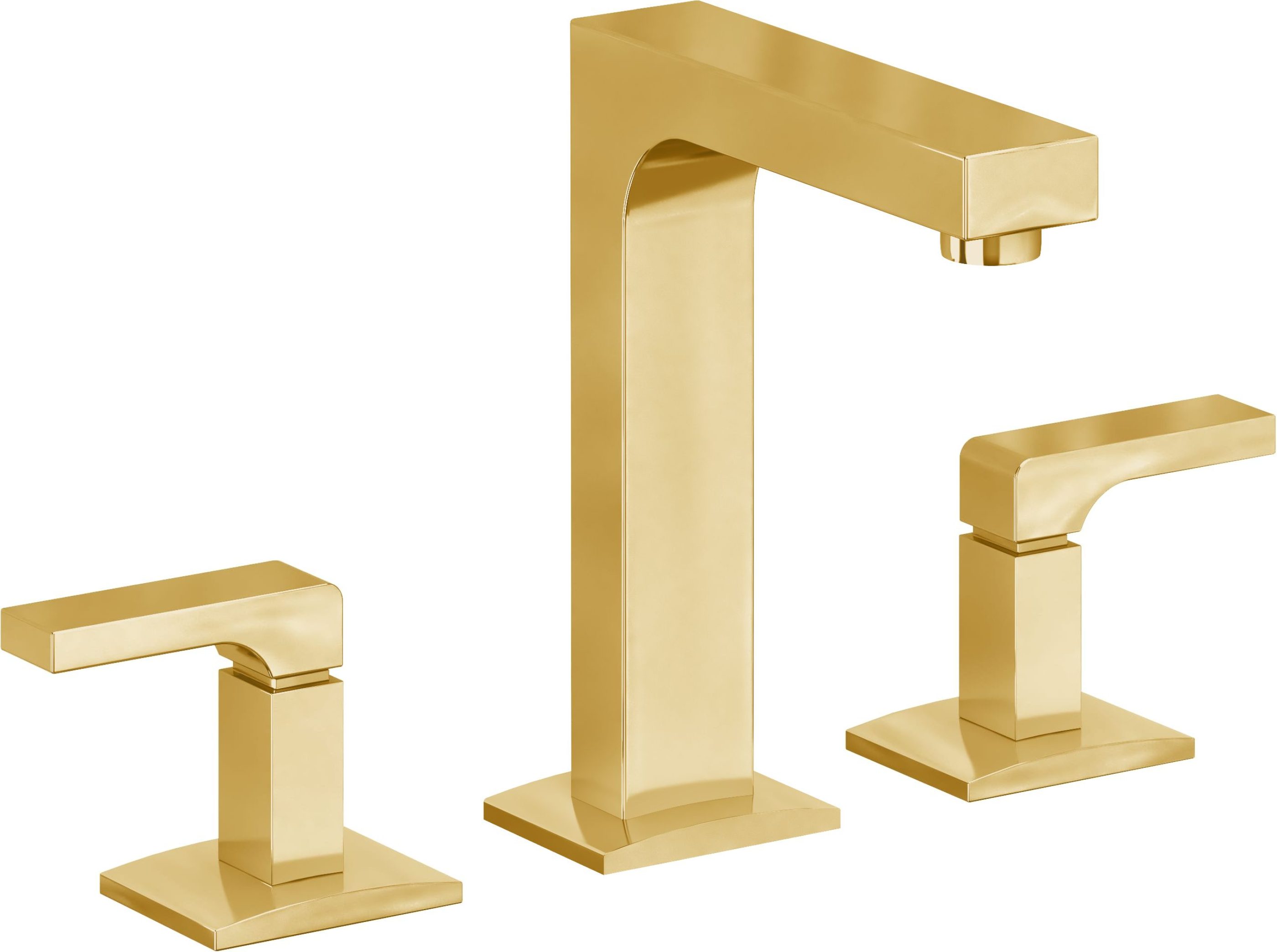 California Faucets - 7002-LPG - 8" Widespread Lavatory Faucet - Lifetime Polished Gold (PVD) - Solimar