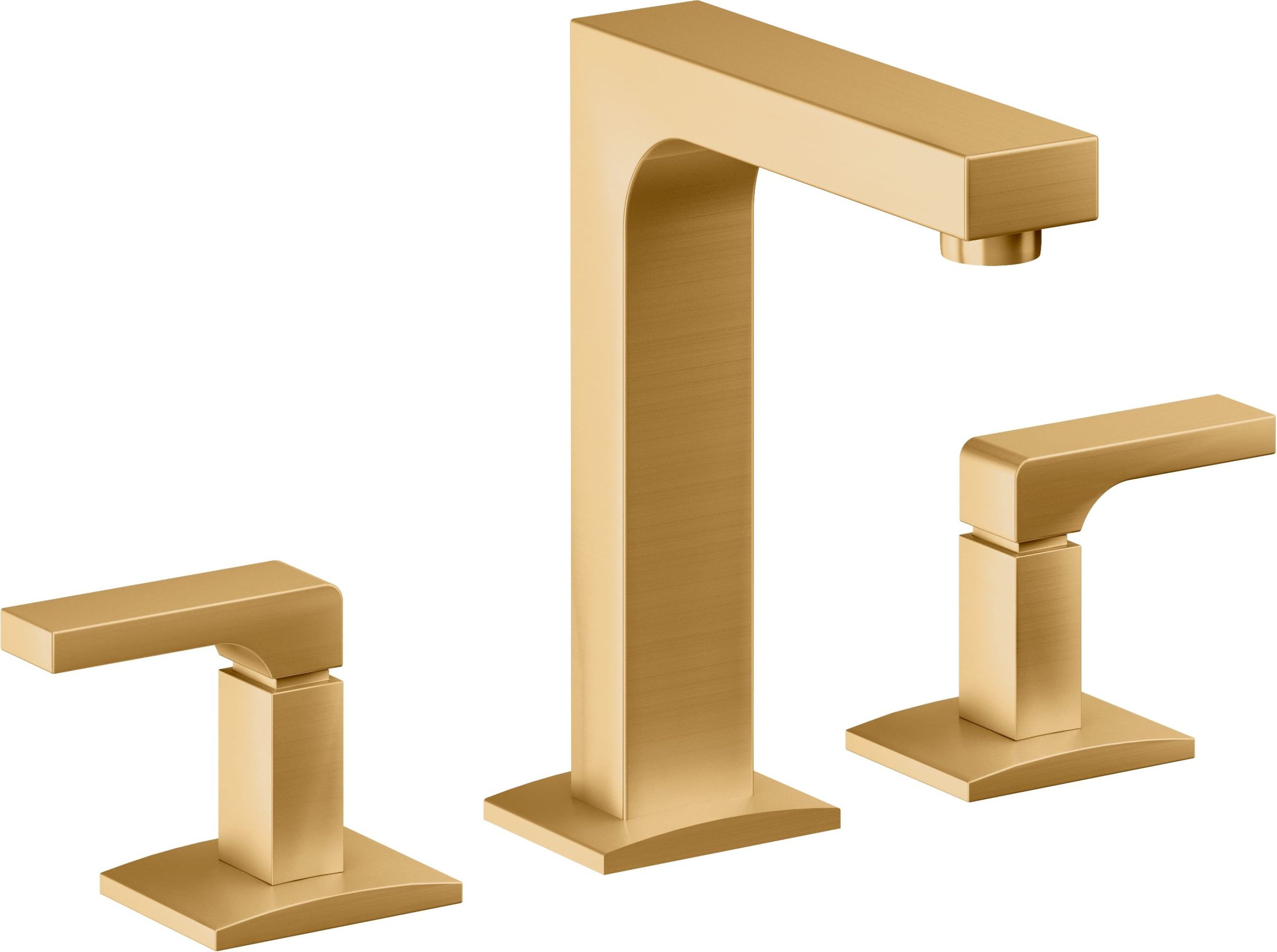 California Faucets - 7002-LSG - 8" Widespread Lavatory Faucet - Lifetime Satin Gold (PVD) - Solimar