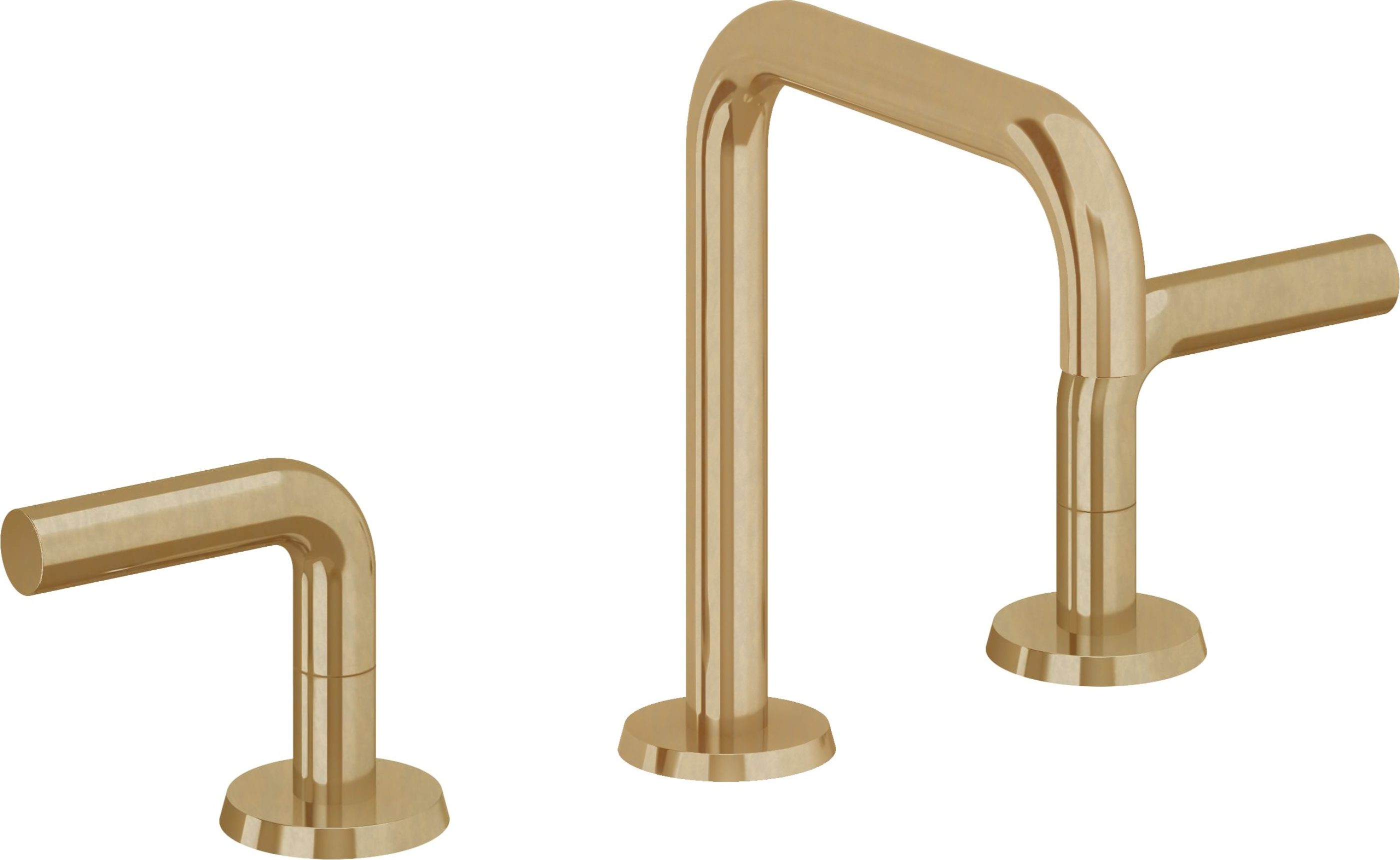 California Faucets - 7402-BBU - 8" Widespread Lavatory Faucet - Burnished Brass Uncoated - Tamalpais