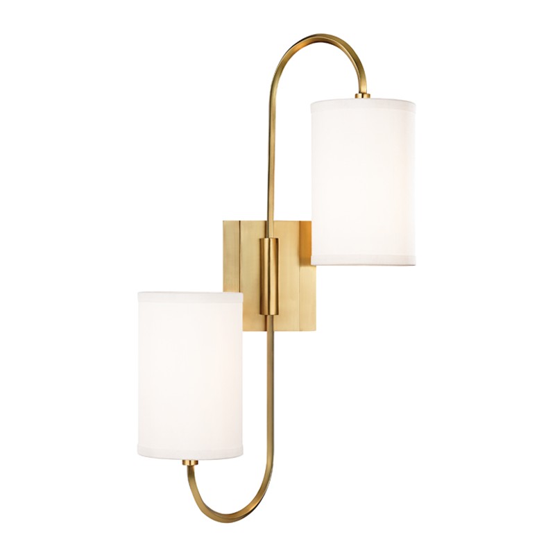 Hudson Valley - 9100-AGB - Two Light Wall Sconce - Junius - Aged Brass