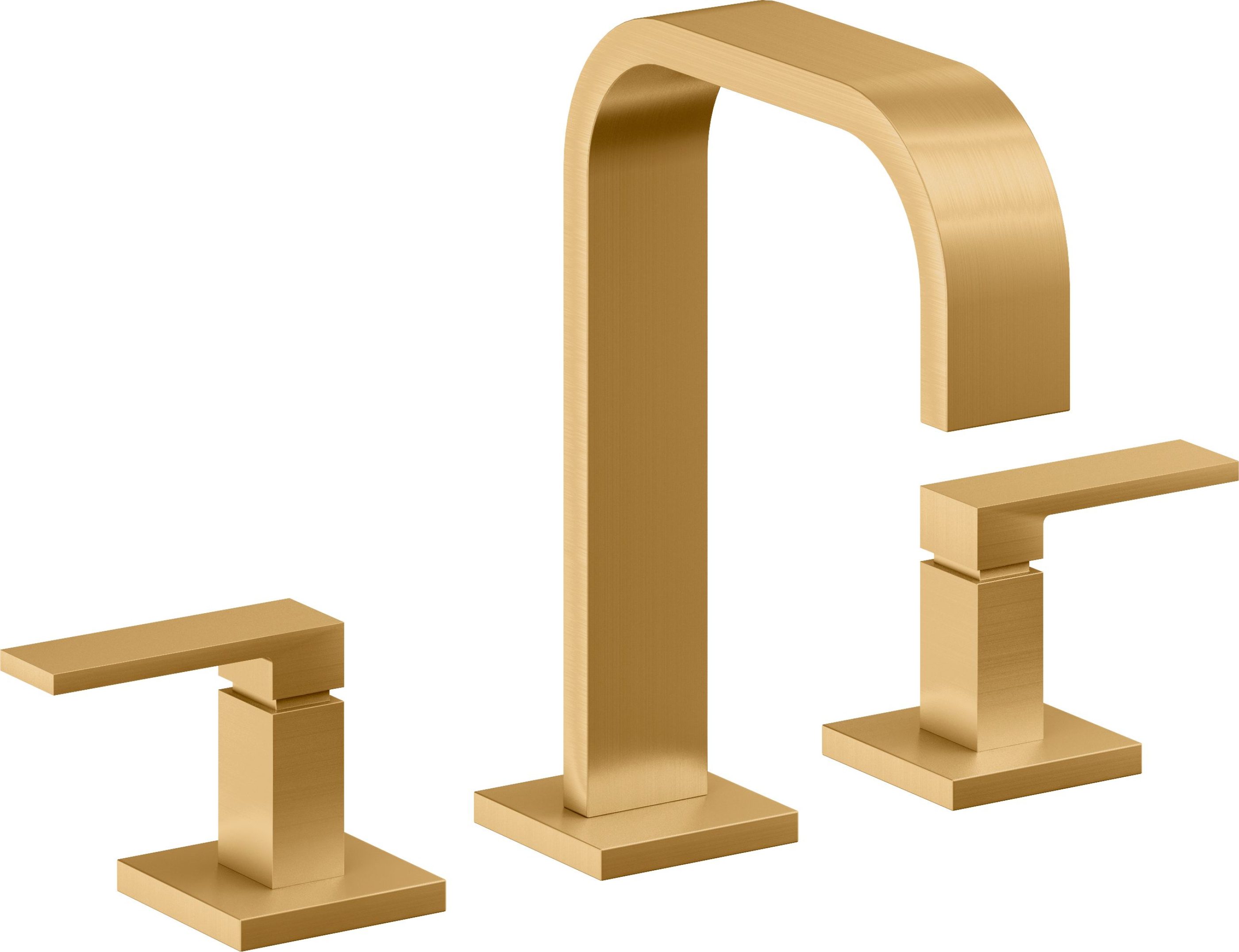 California Faucets - 7802-LSG - 8" Widespread Lavatory Faucet - Lifetime Satin Gold (PVD) - Terra Mar